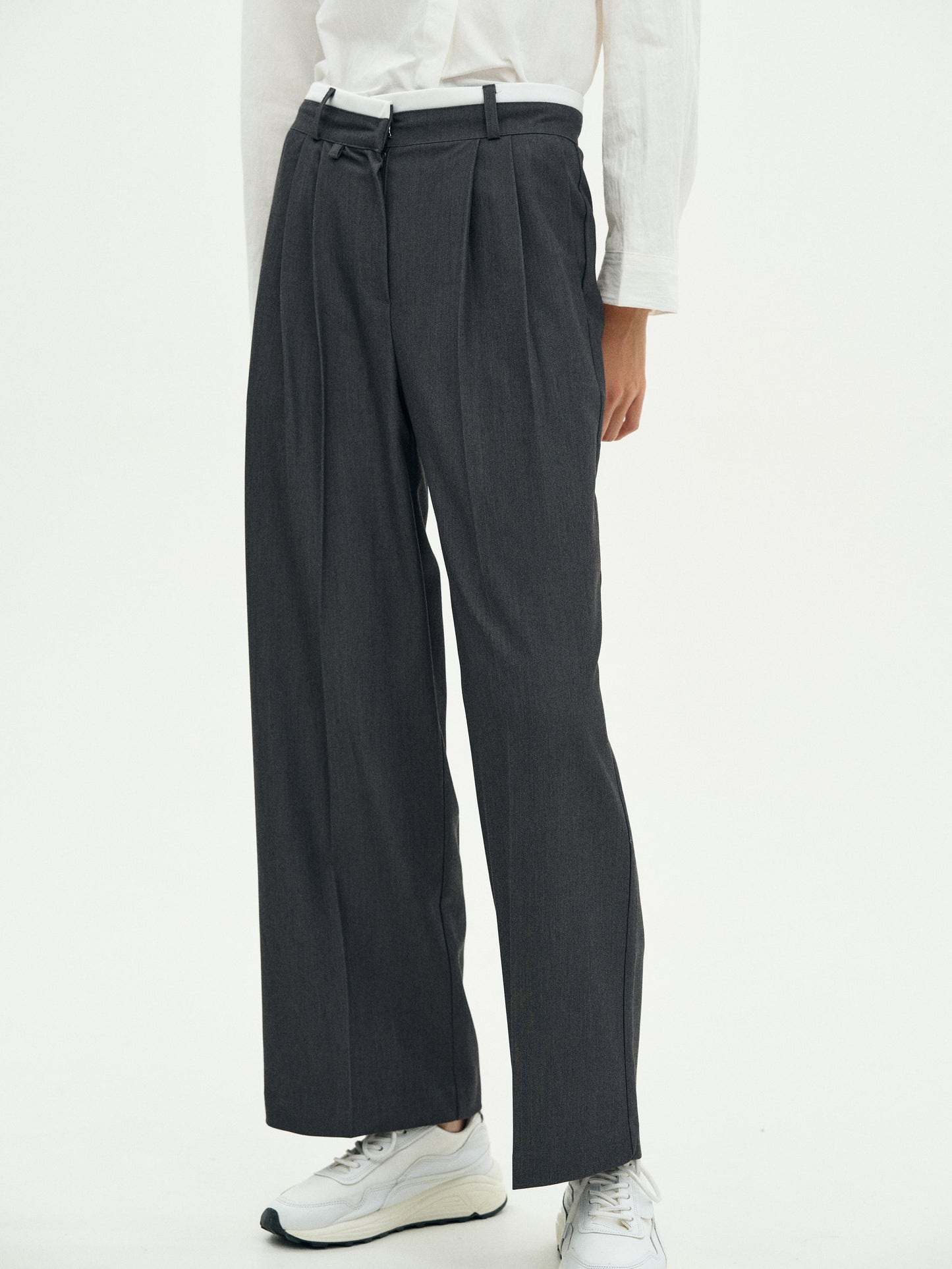 Contrast Waistband Trousers, Anchor