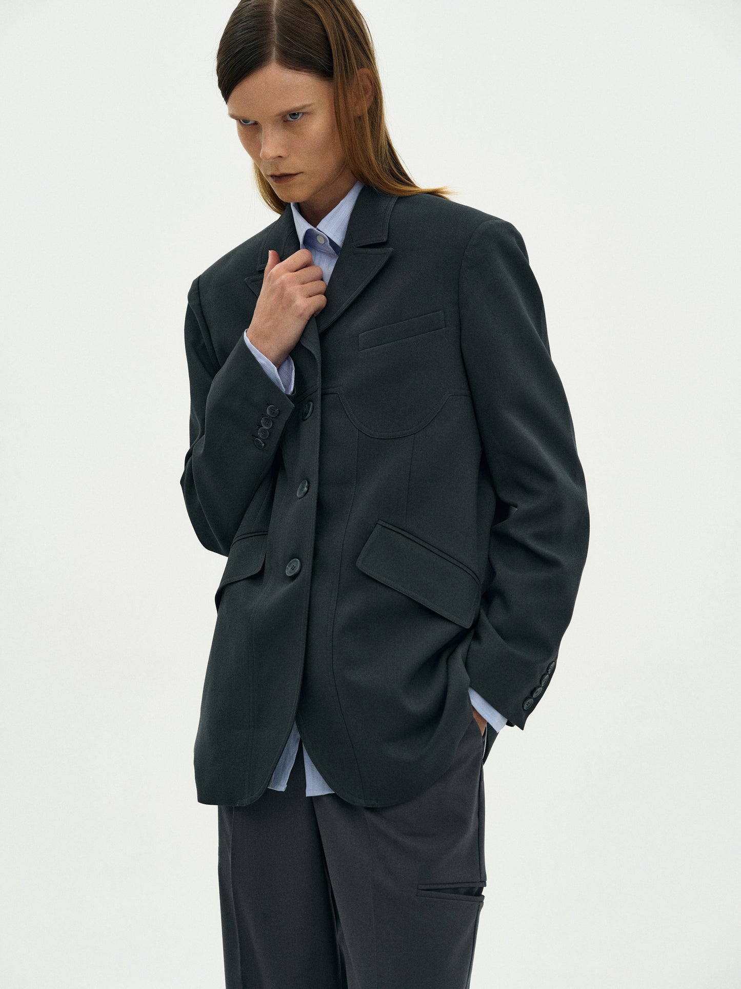 Bustier Blazer, Dark Navy