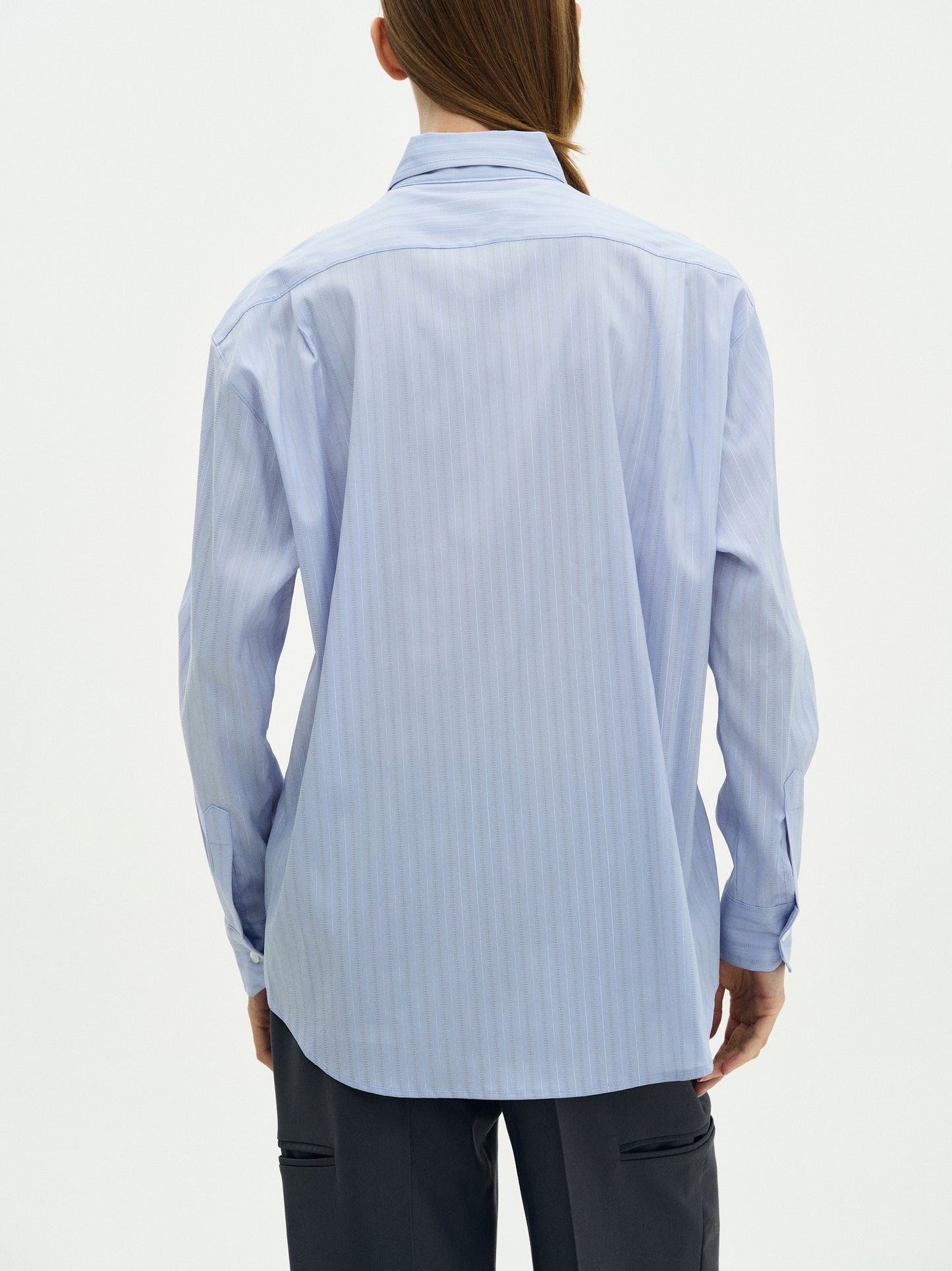 Pinstripe Suit Shirt, Blue