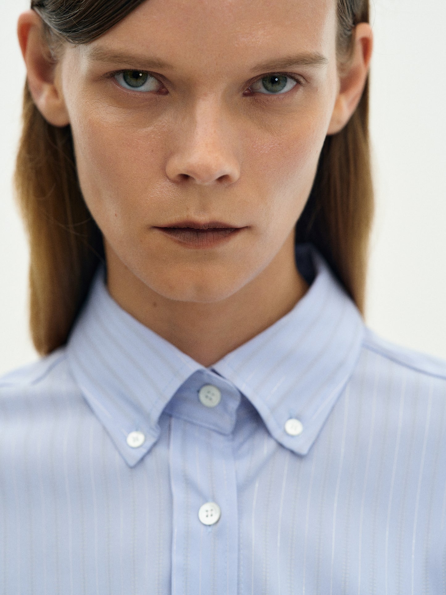 Pinstripe Suit Shirt, Blue