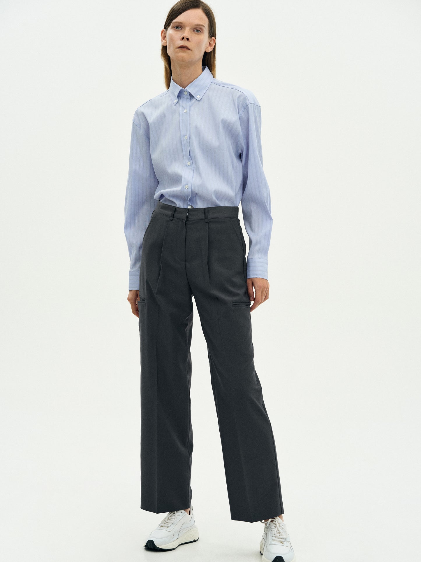 Pinstripe Suit Shirt, Blue