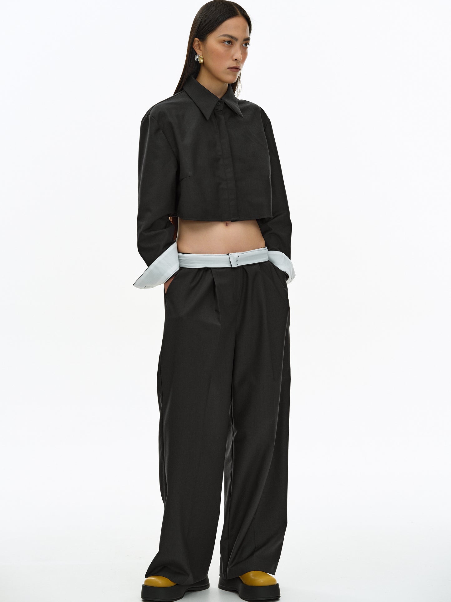 Folded Cuff Shirt, Pebble