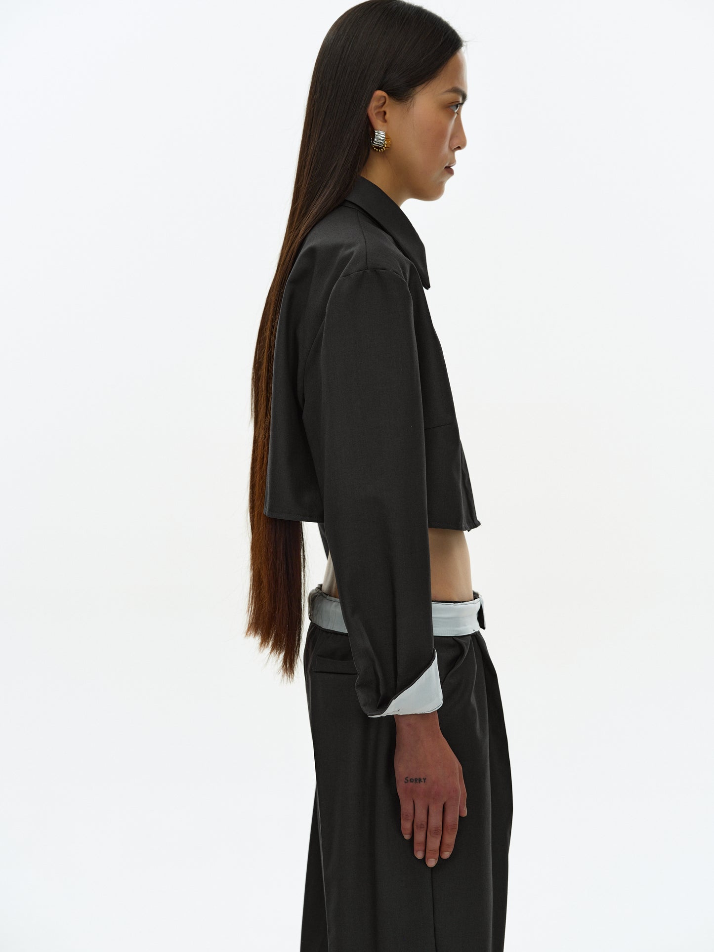 Folded Cuff Shirt, Pebble