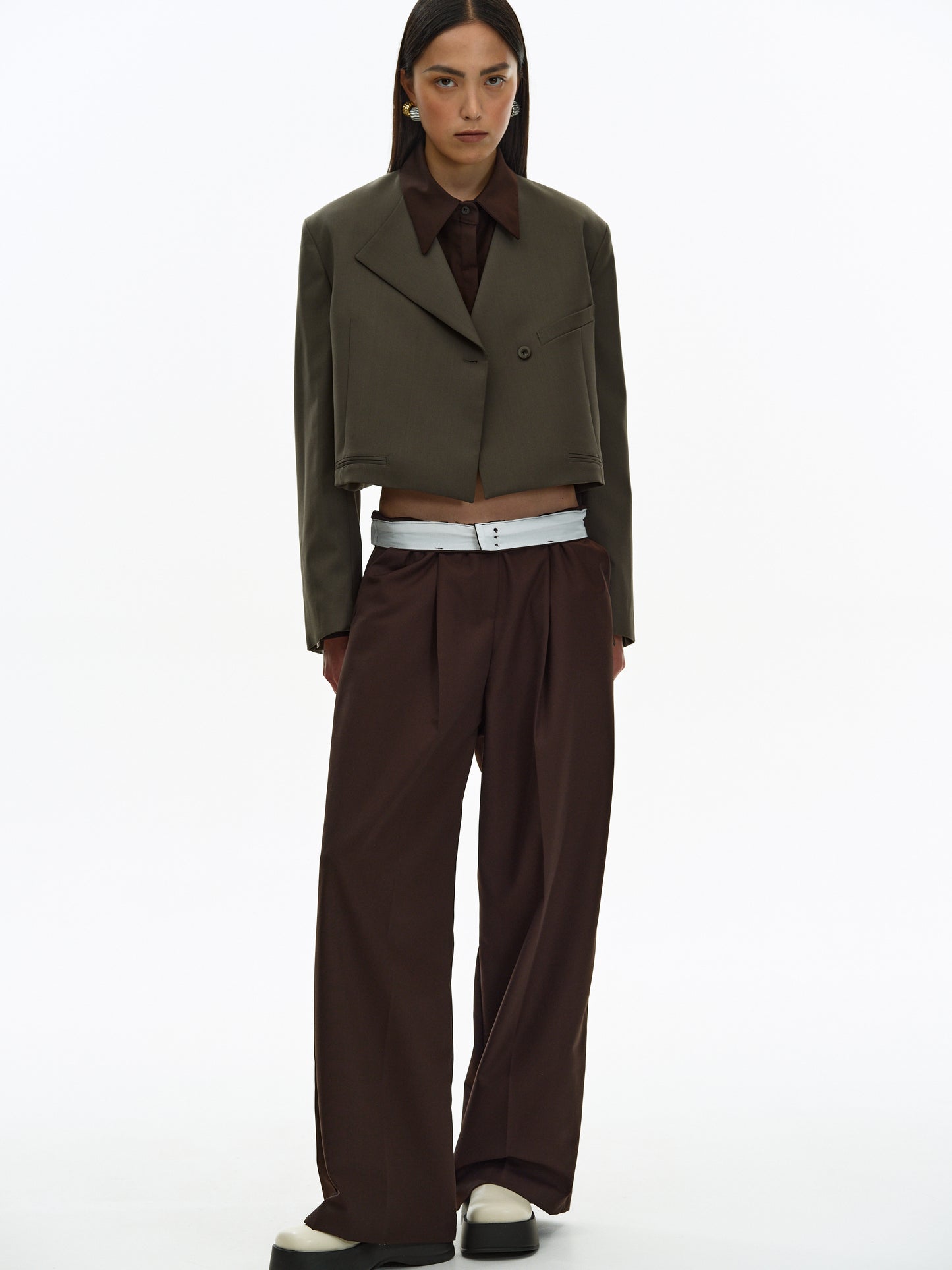 Flap Collar Blazer, Khaki