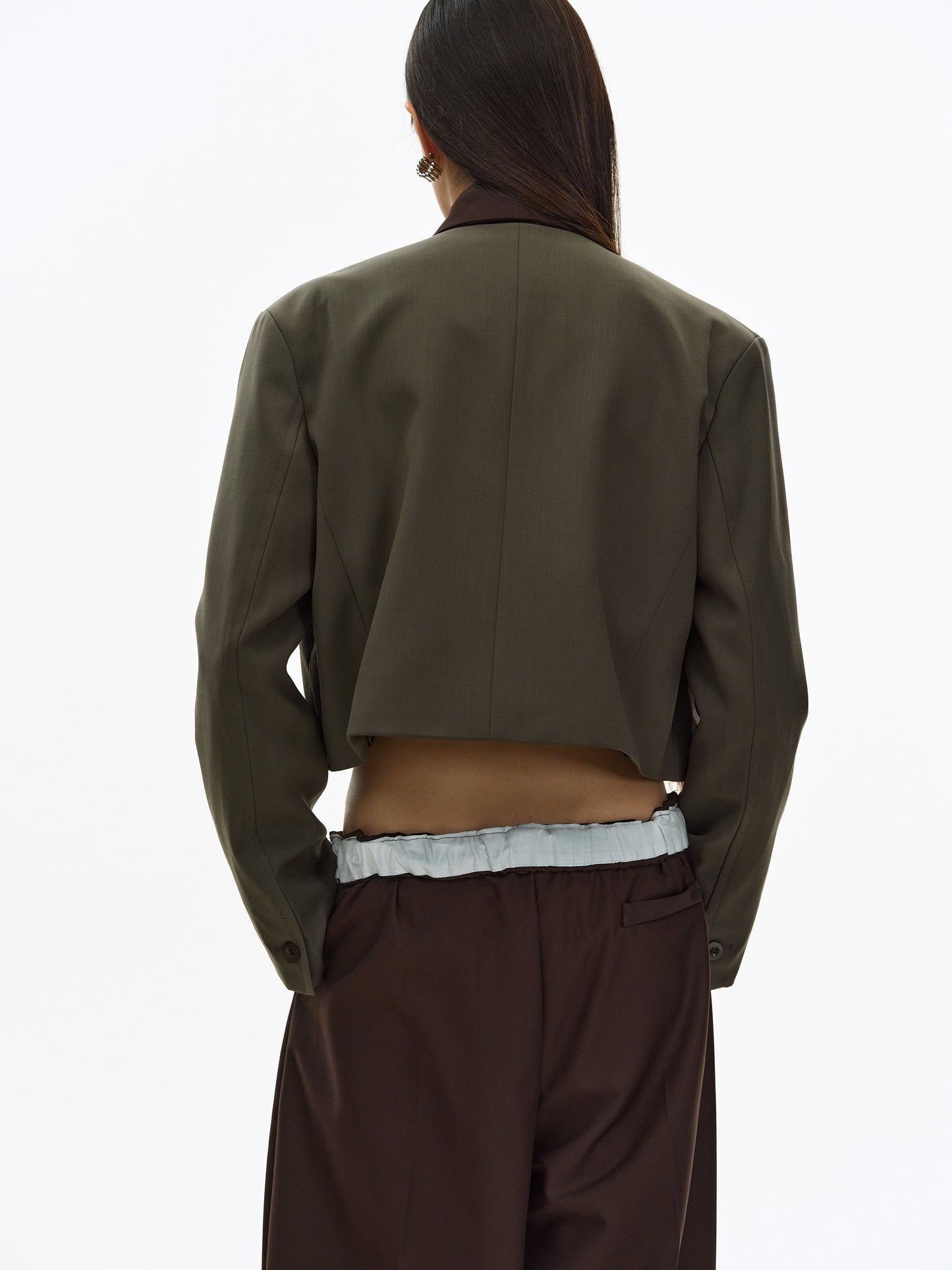 Flap Collar Blazer, Khaki