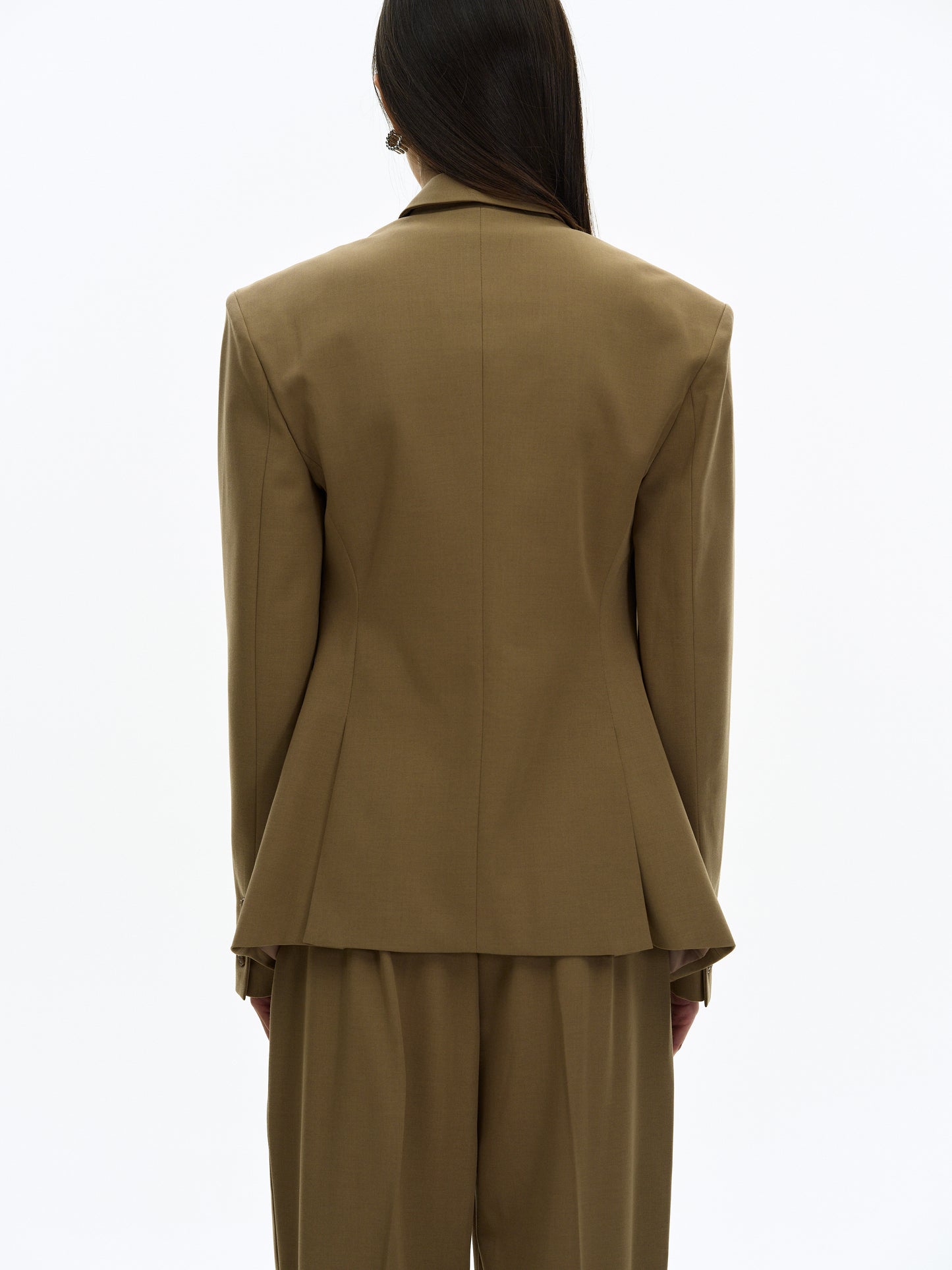 Cinched Waist Blazer, Coffee