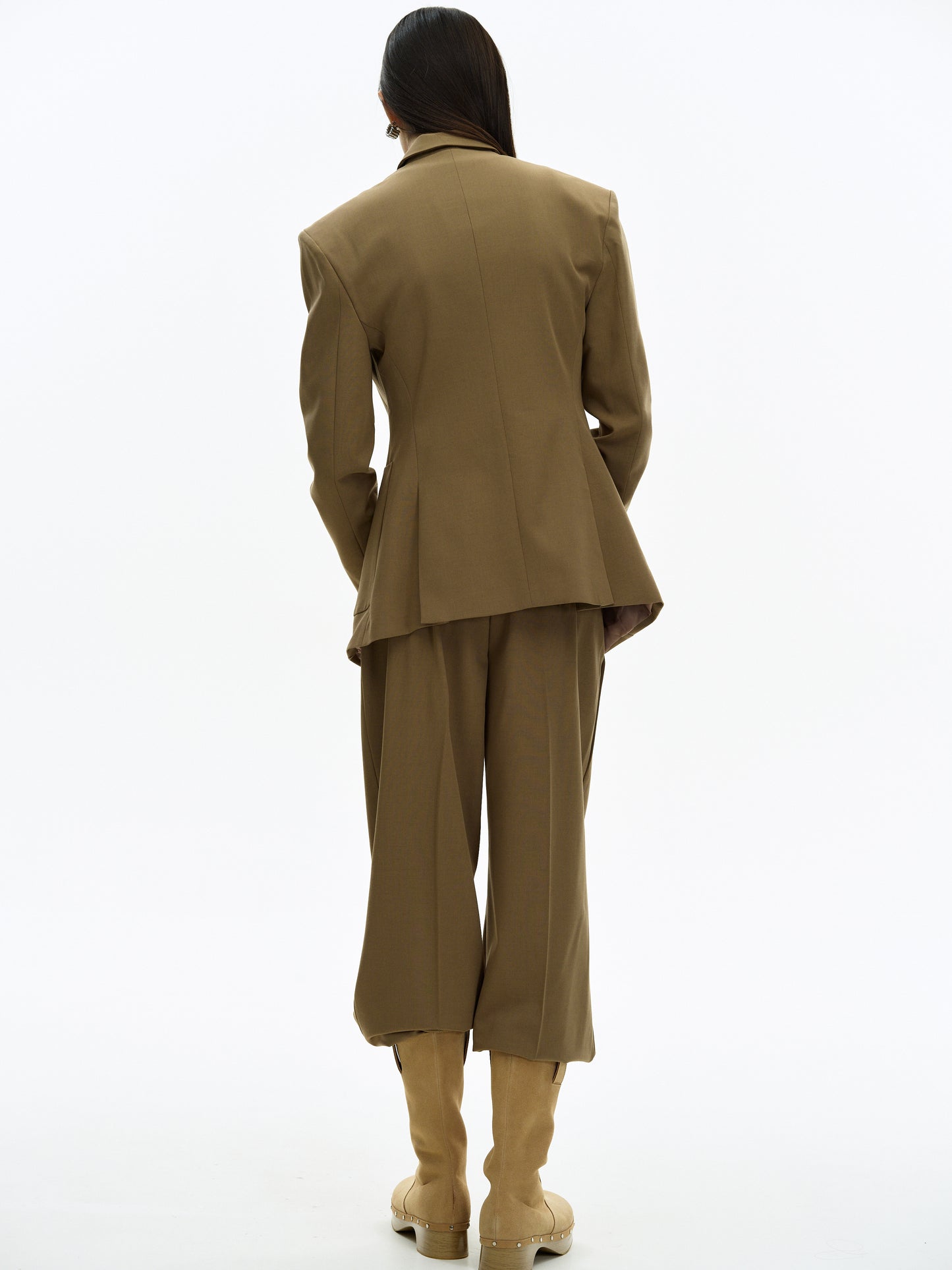 Cinched Waist Blazer, Coffee