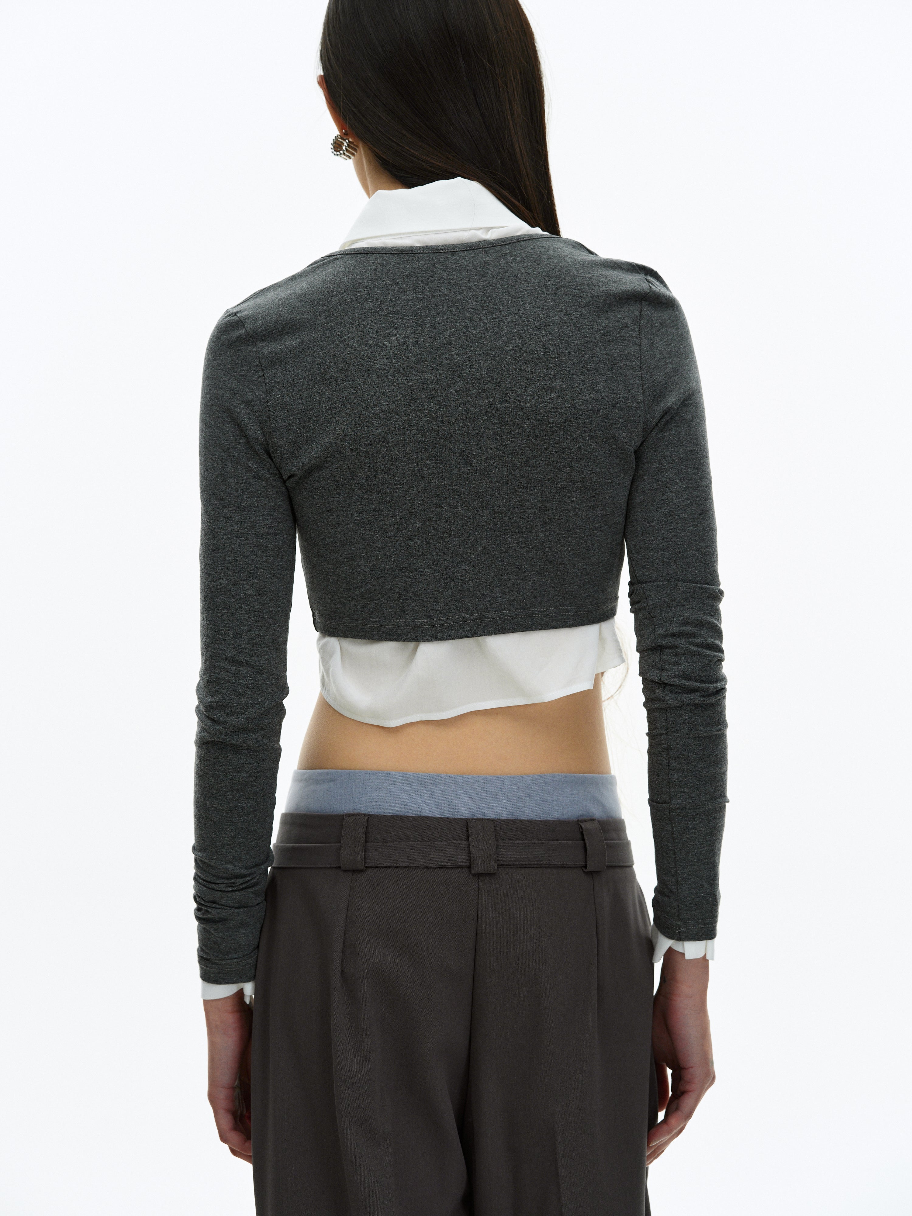 Cropped Modal Tee, Charcoal