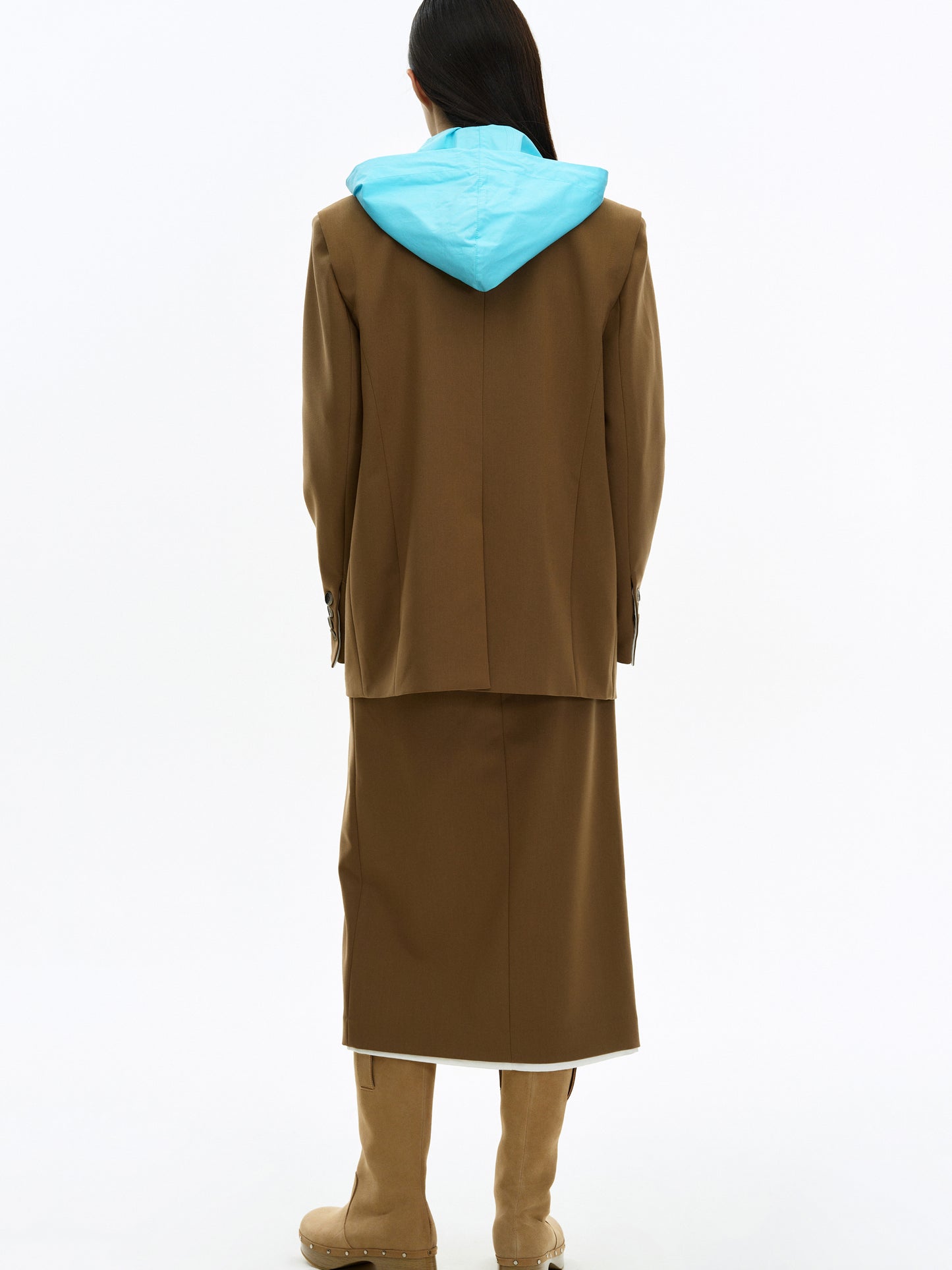 Duo Paneled Skirt, Brown