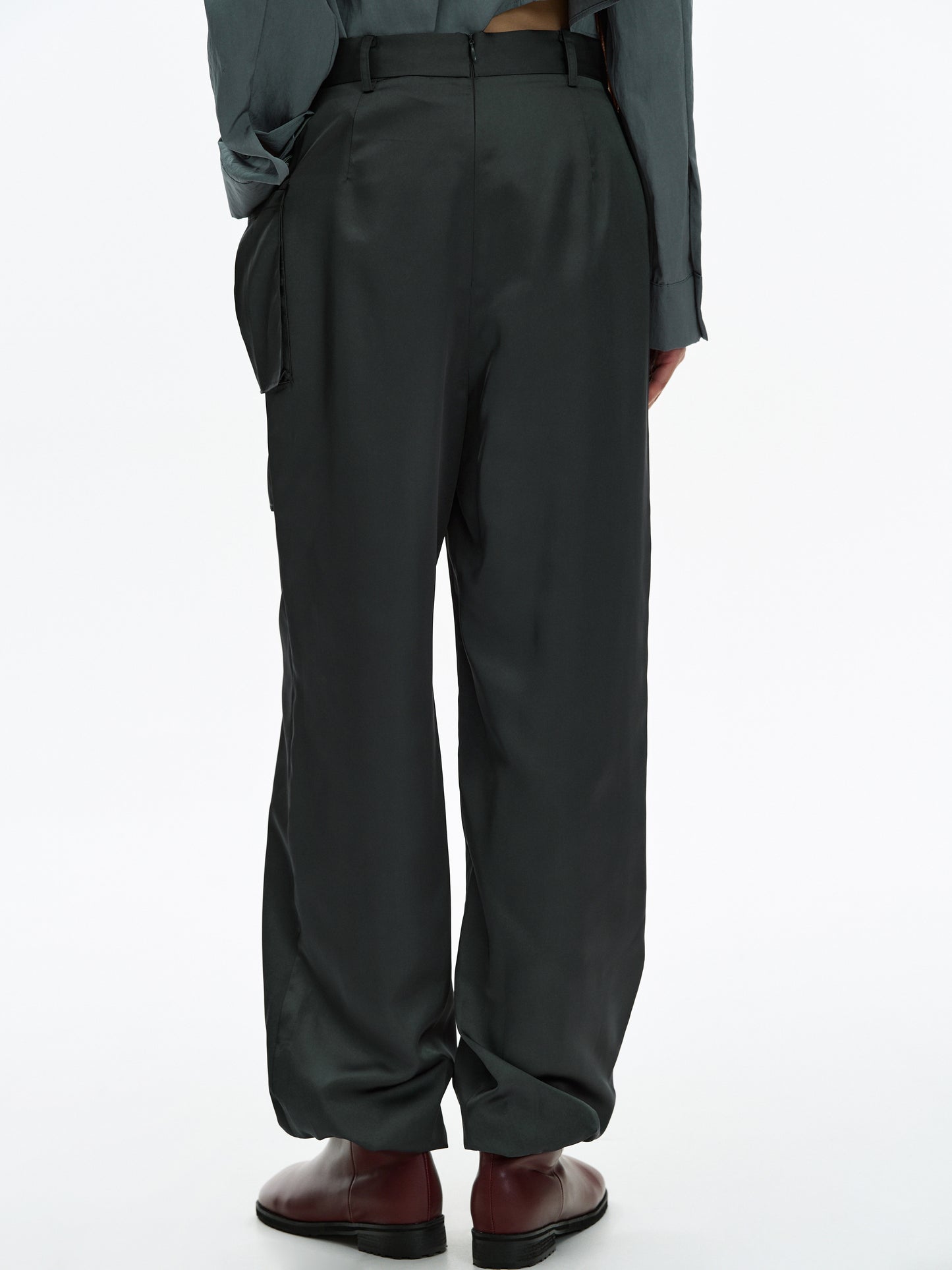 Layered Satin Pants, Ink