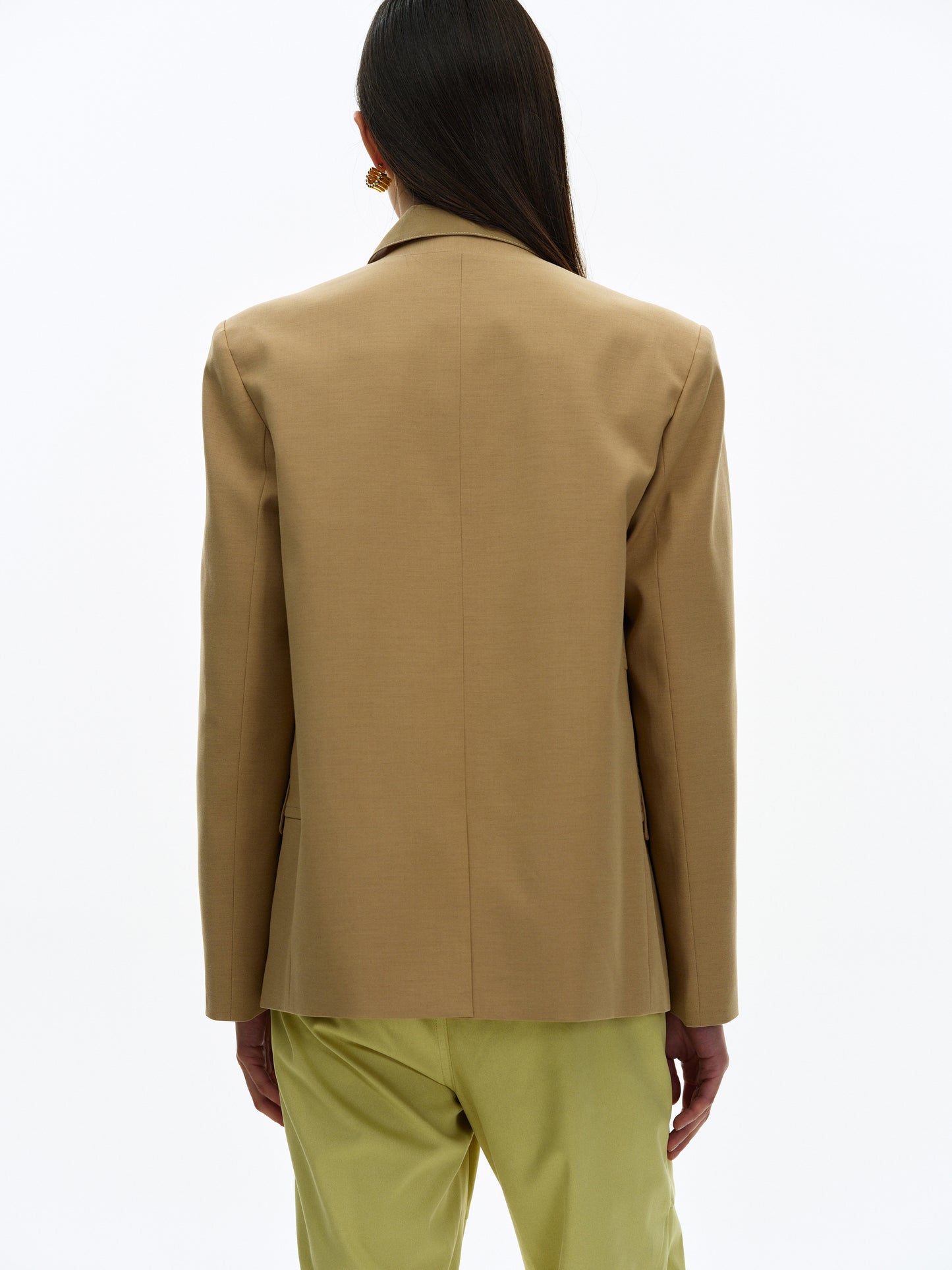 Collarless Blazer, Latte
