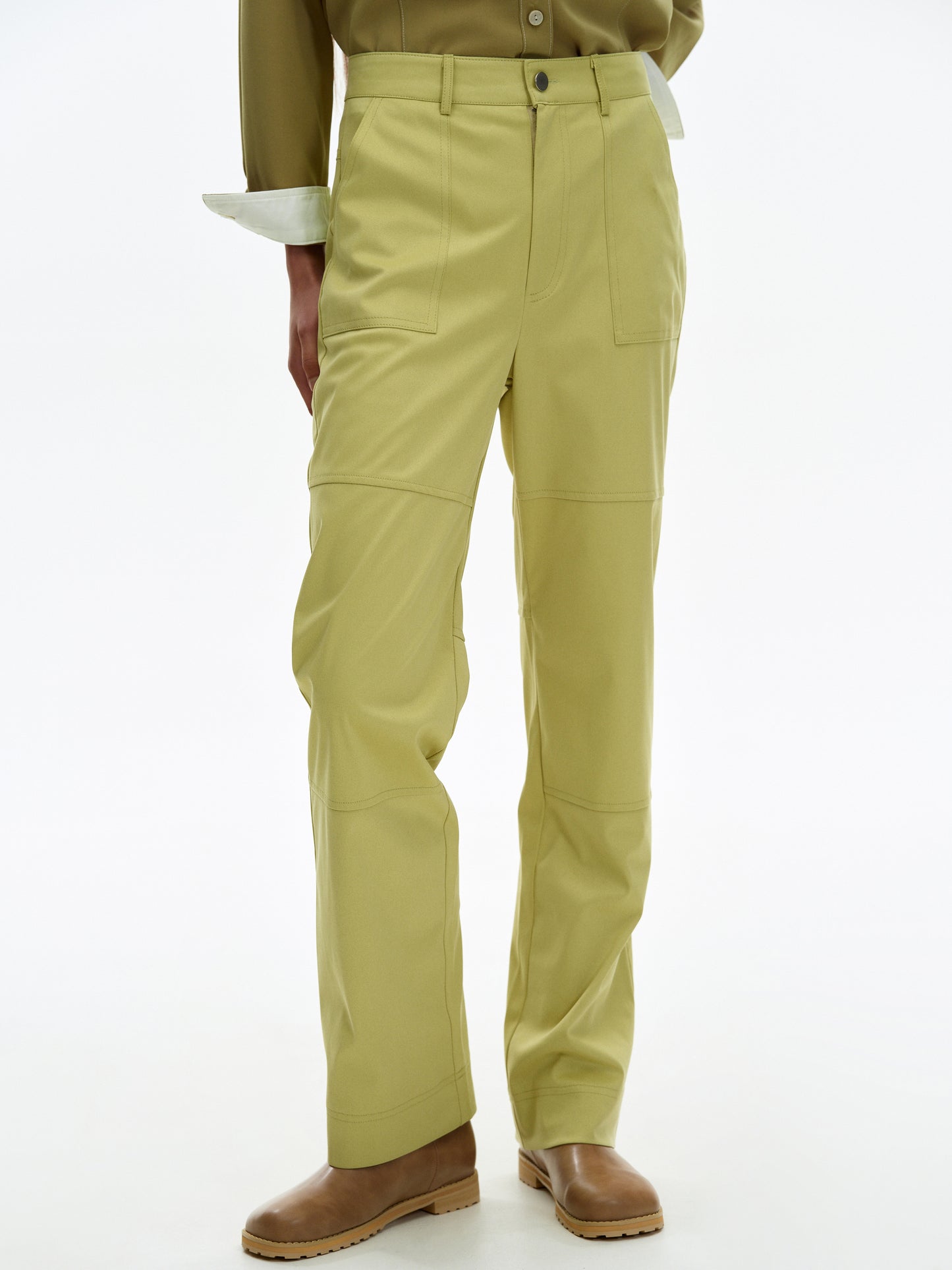 Vegan Suede Trousers, Lime
