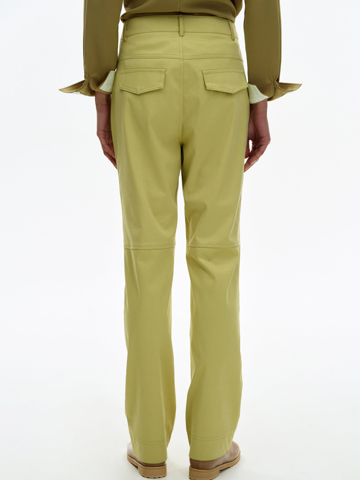 Vegan Suede Trousers, Lime