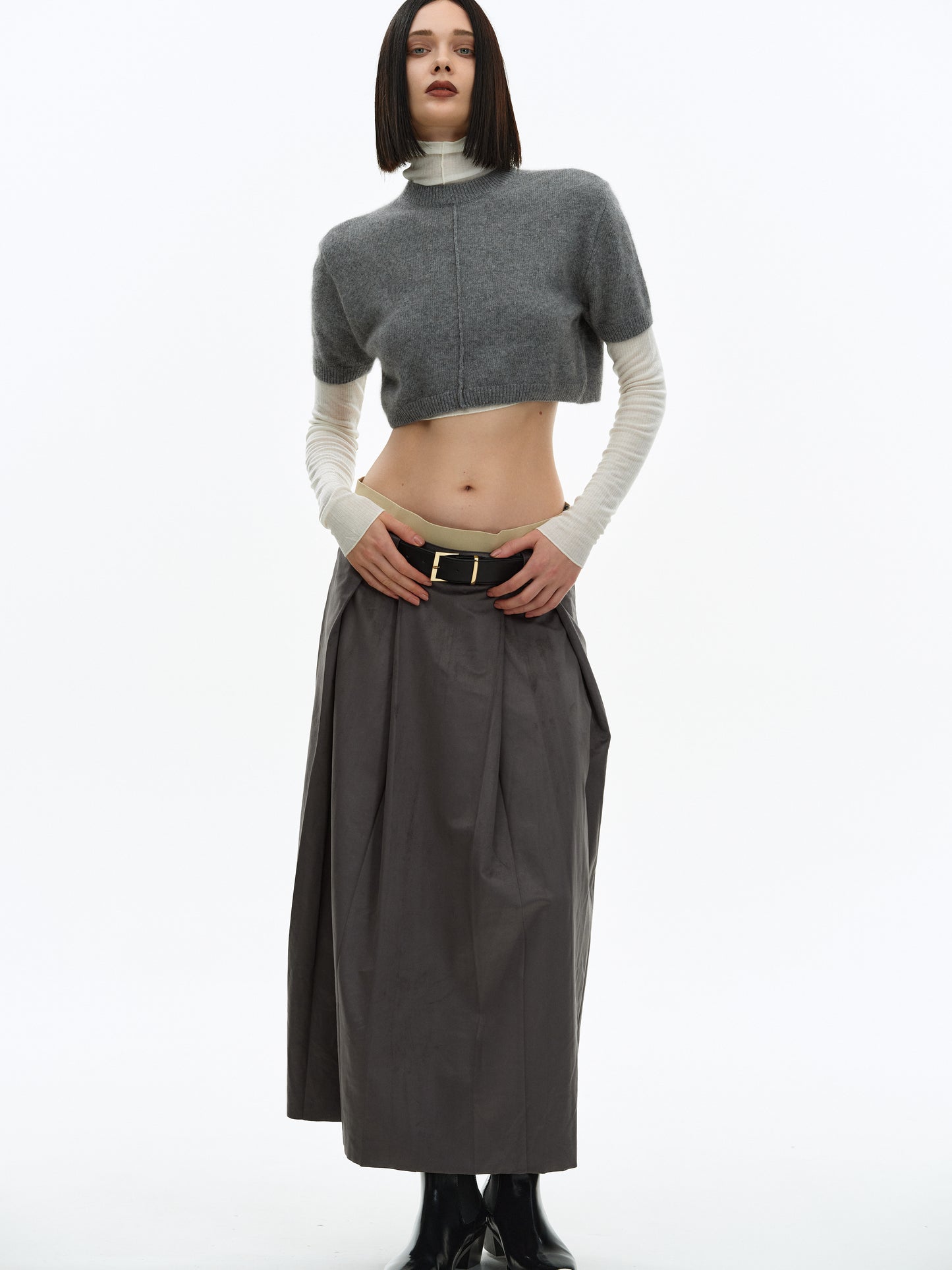 Cropped Knit, Grey