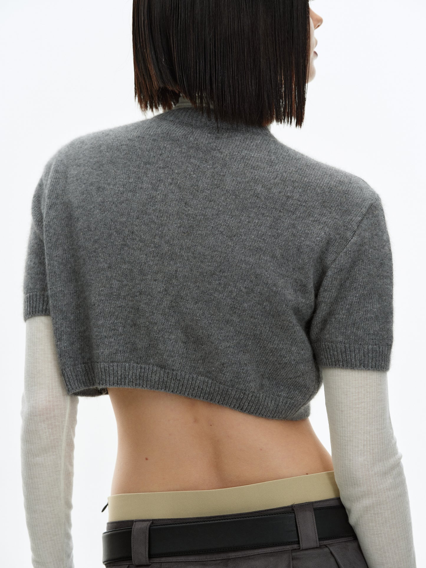 Cropped Knit, Grey