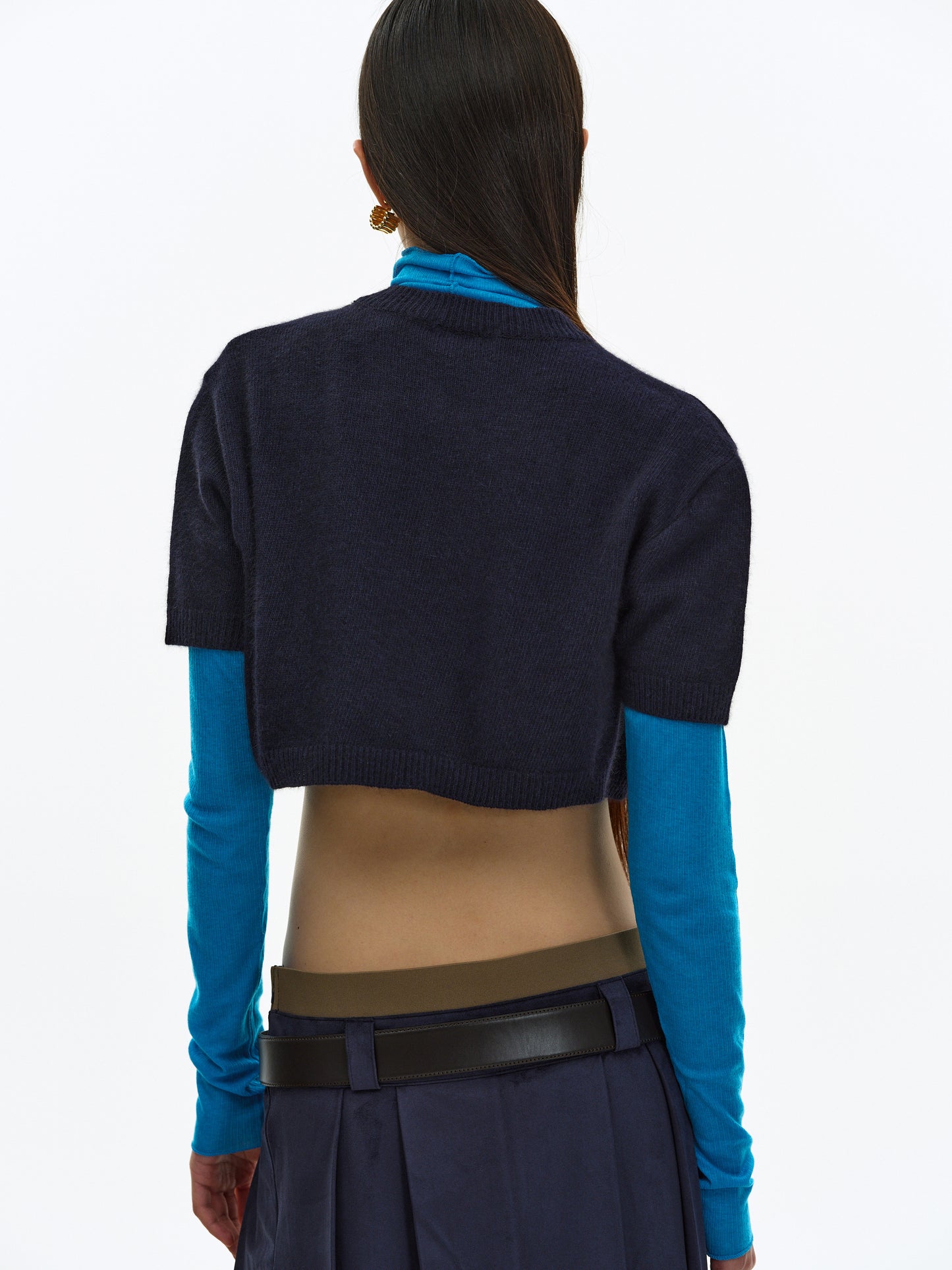 Cropped Knit, Navy