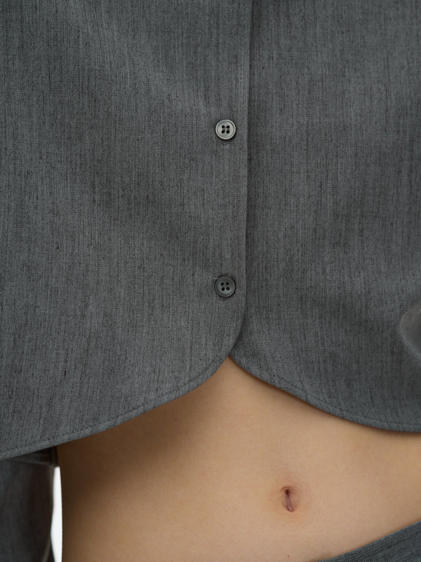 Pad Shoulder Suit Shirt, Charcoal