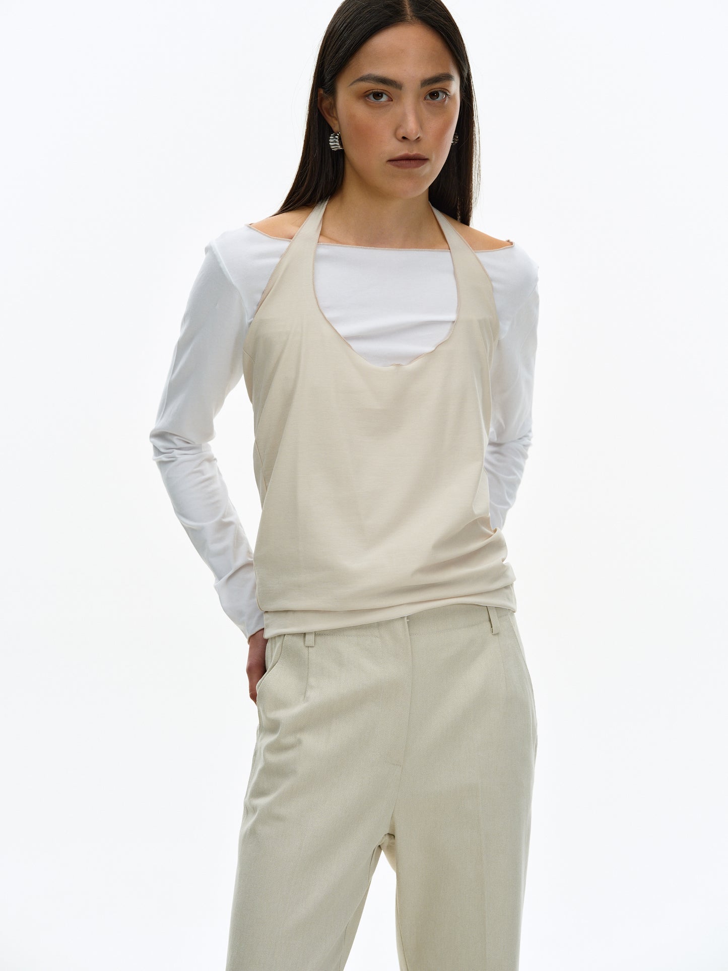 2Way Layered Top, Ivory