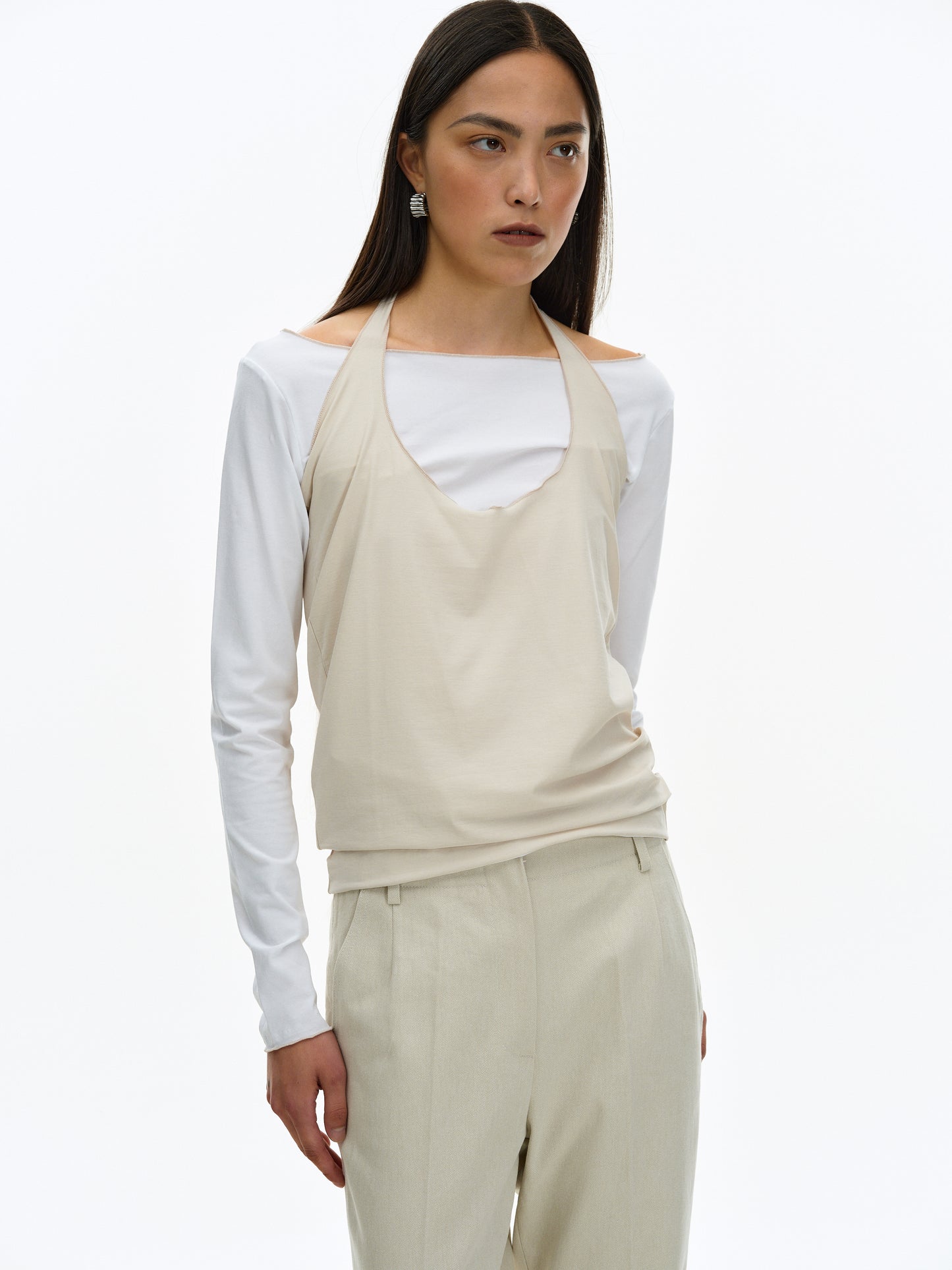 2Way Layered Top, Ivory