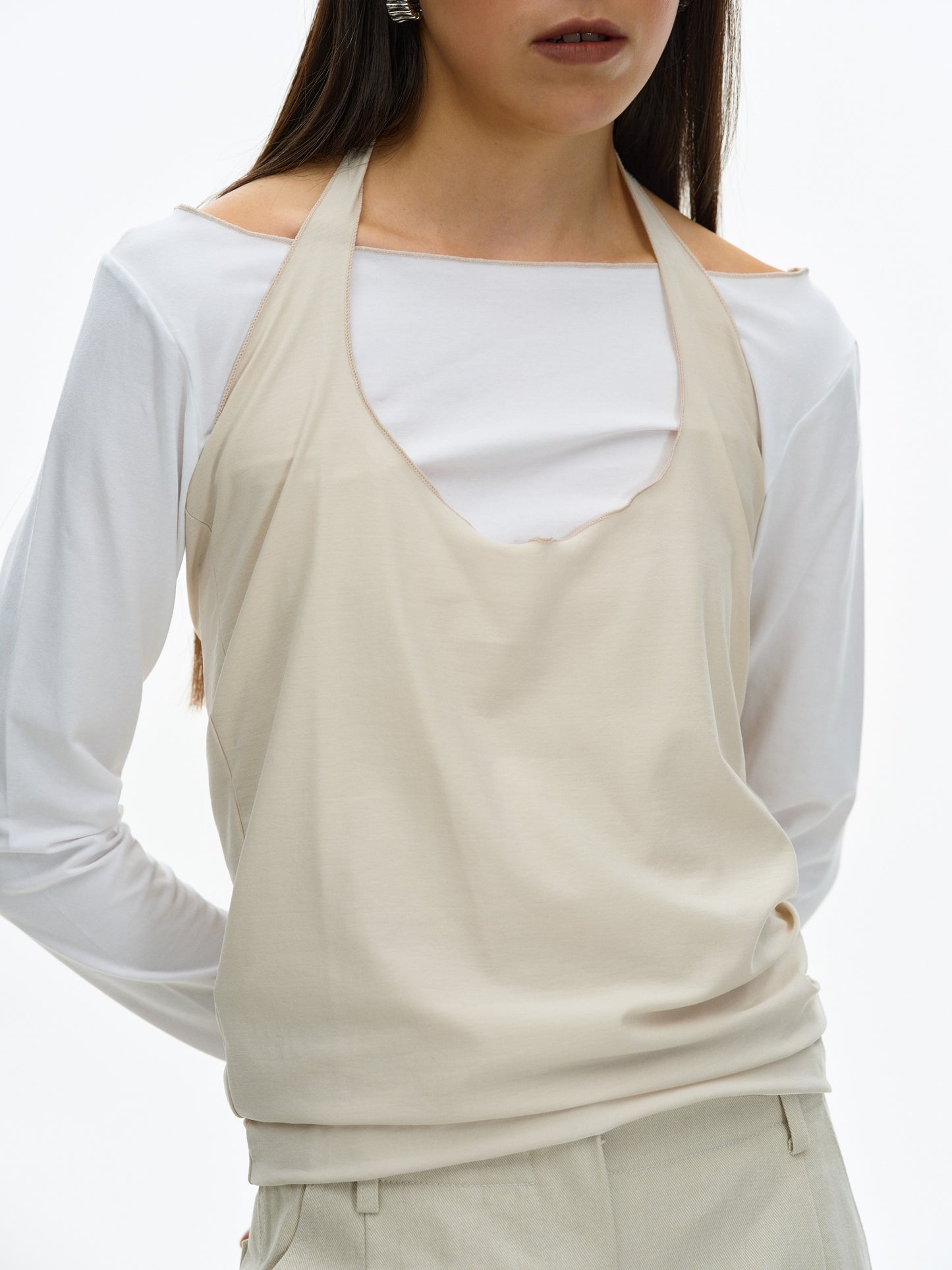 2Way Layered Top, Ivory