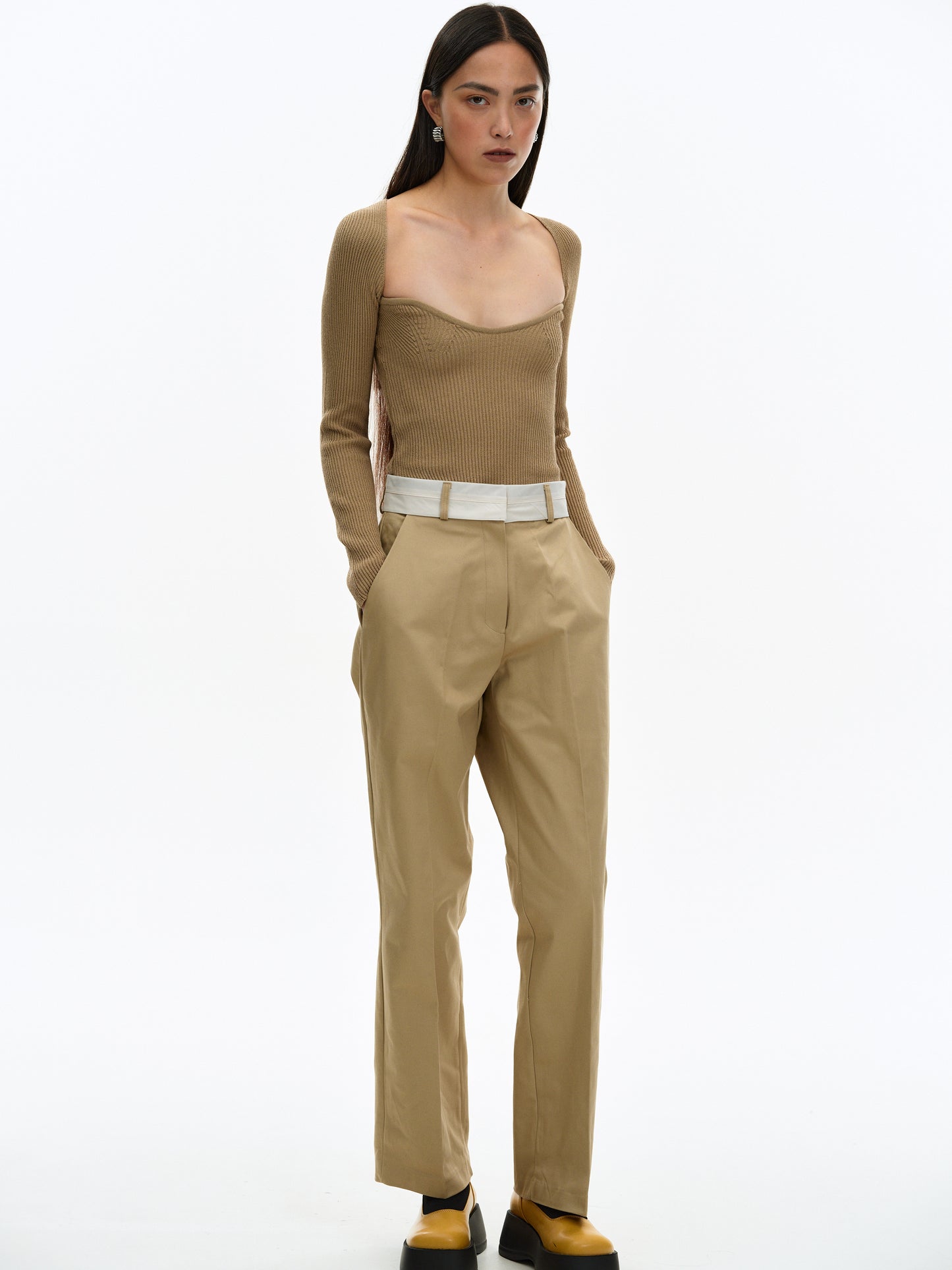 Reversed Chino Trousers, Biscuit