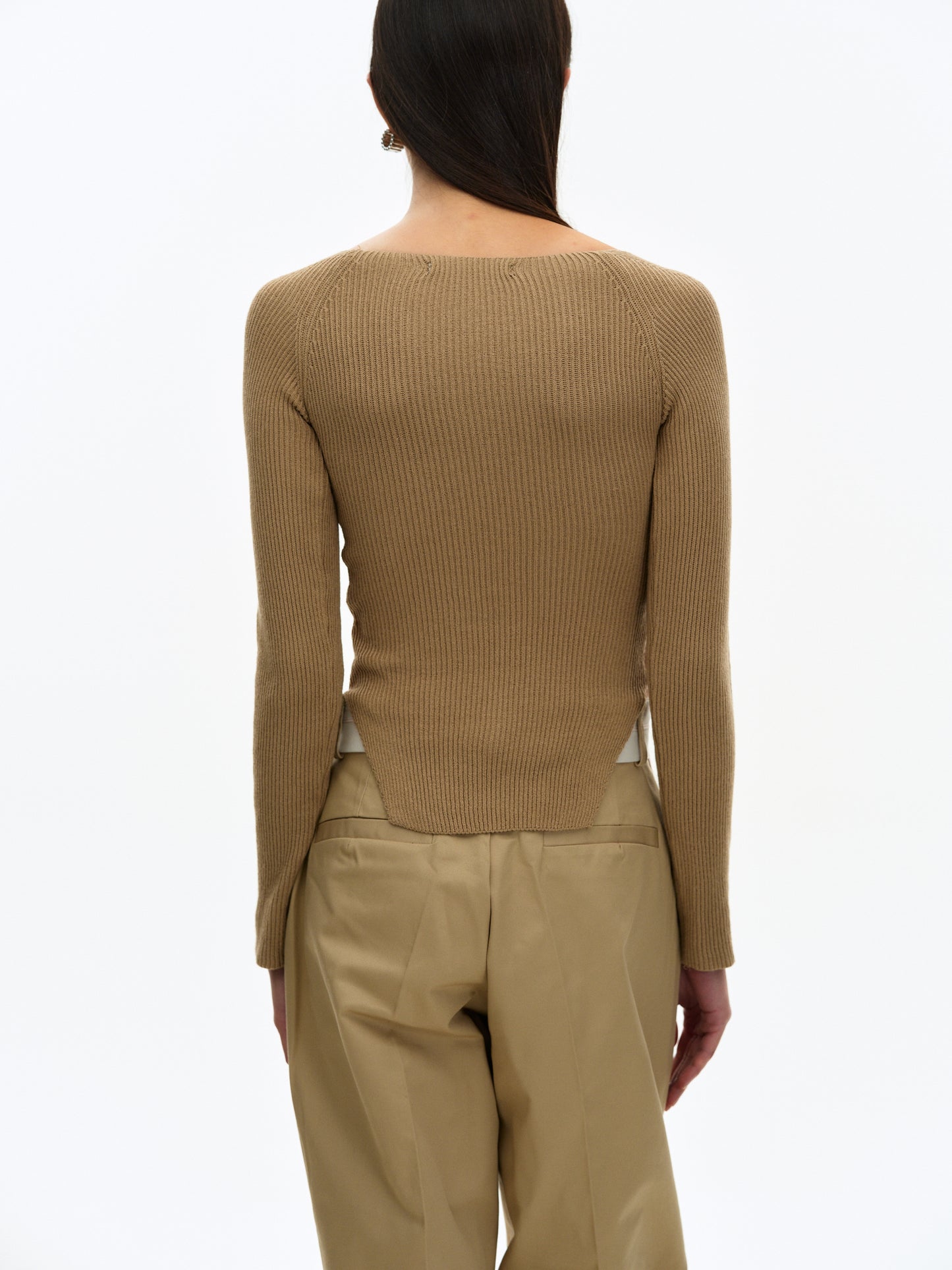 Sweetheart Rib Knit, Tan