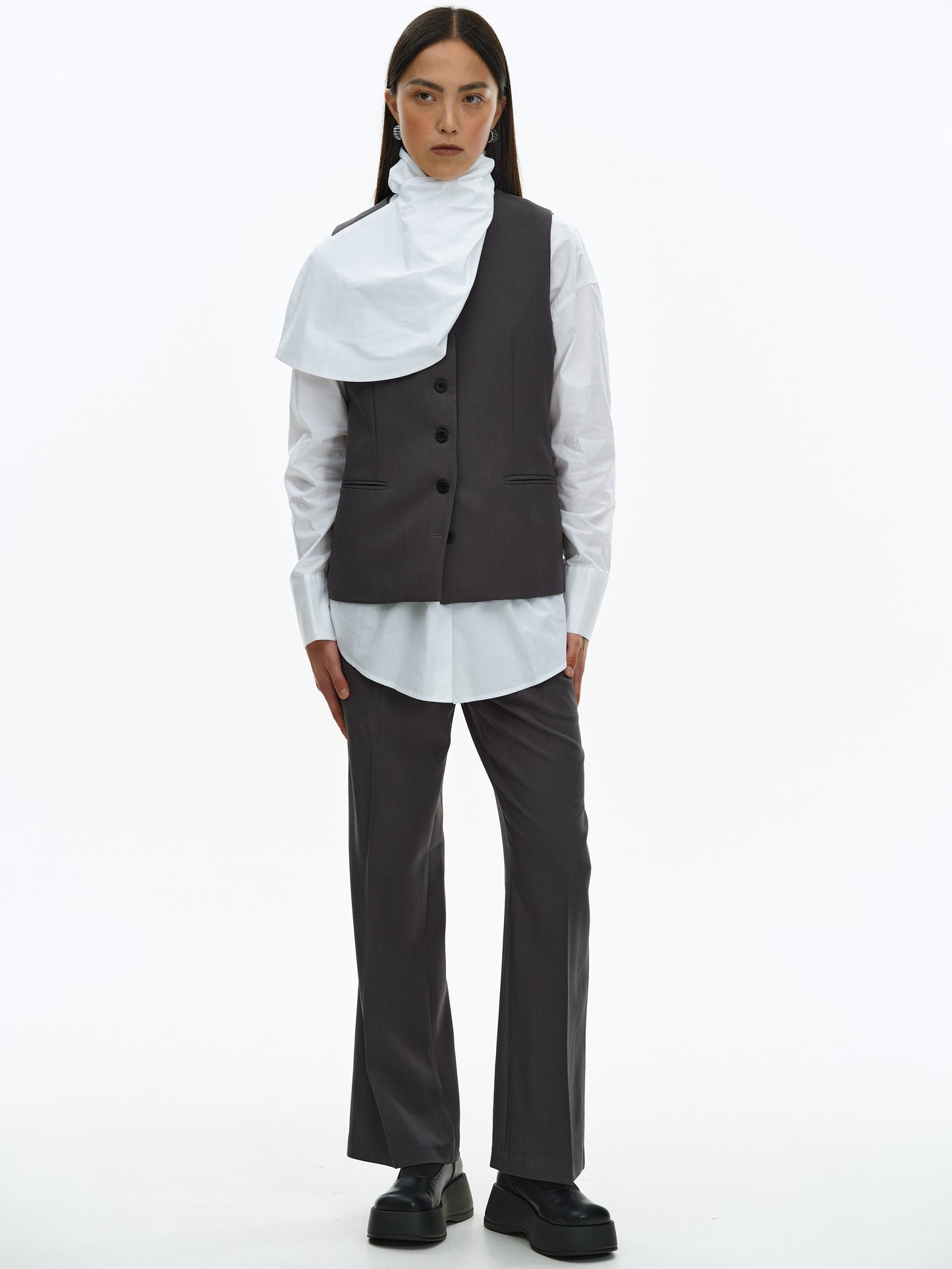 Slim Suit Trousers, Asphalt