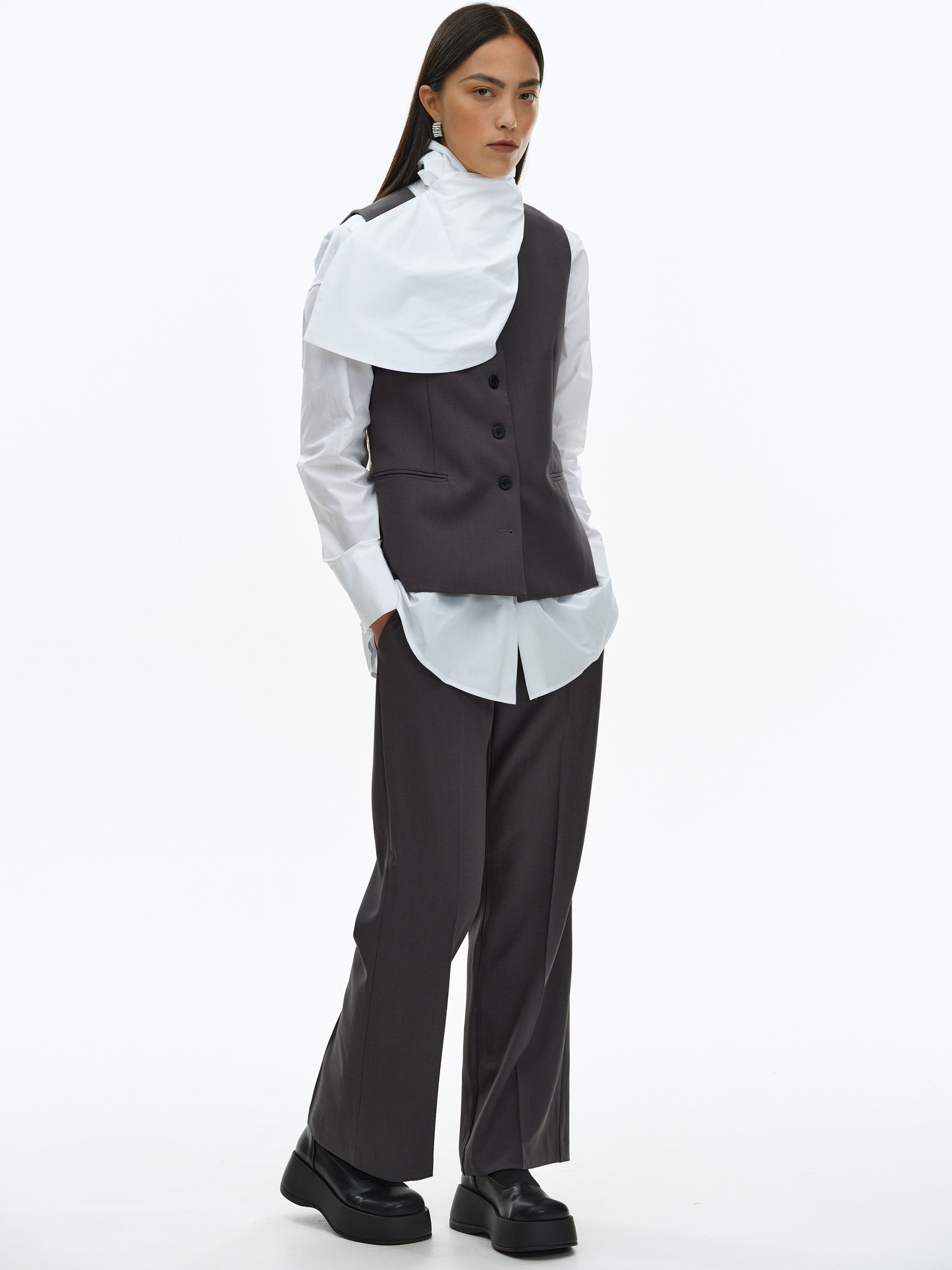 Slim Suit Trousers, Asphalt
