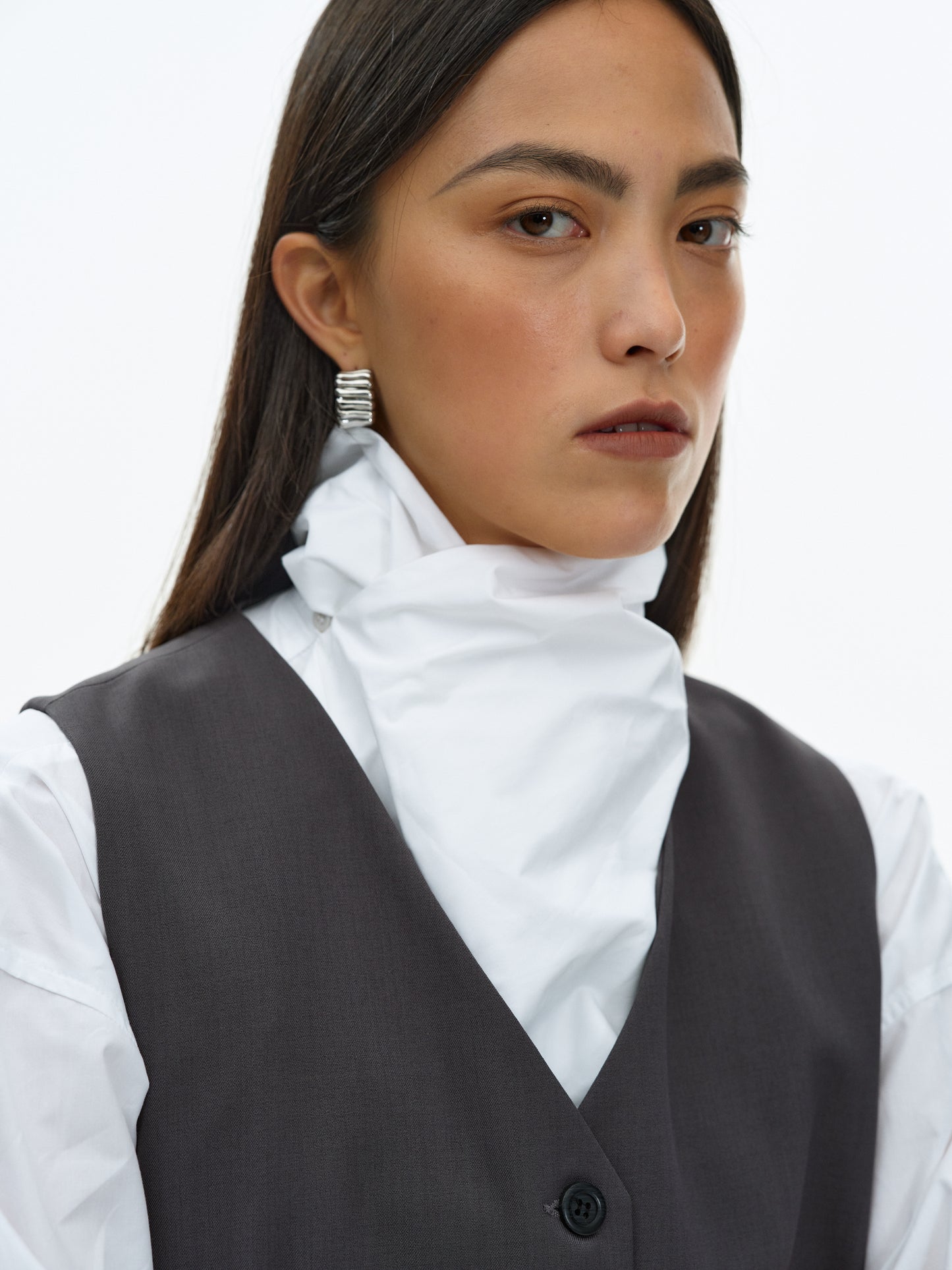 Boxy Suit Vest, Asphalt