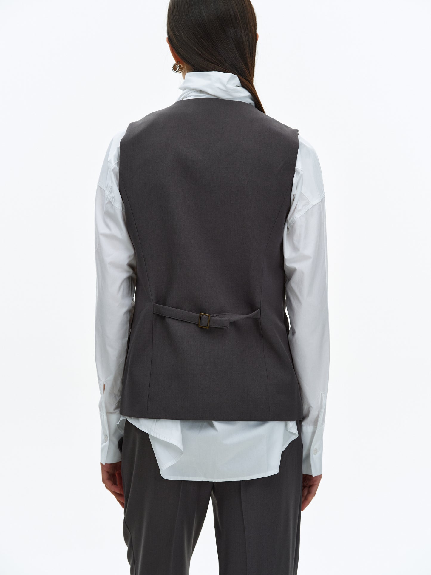 Boxy Suit Vest, Asphalt
