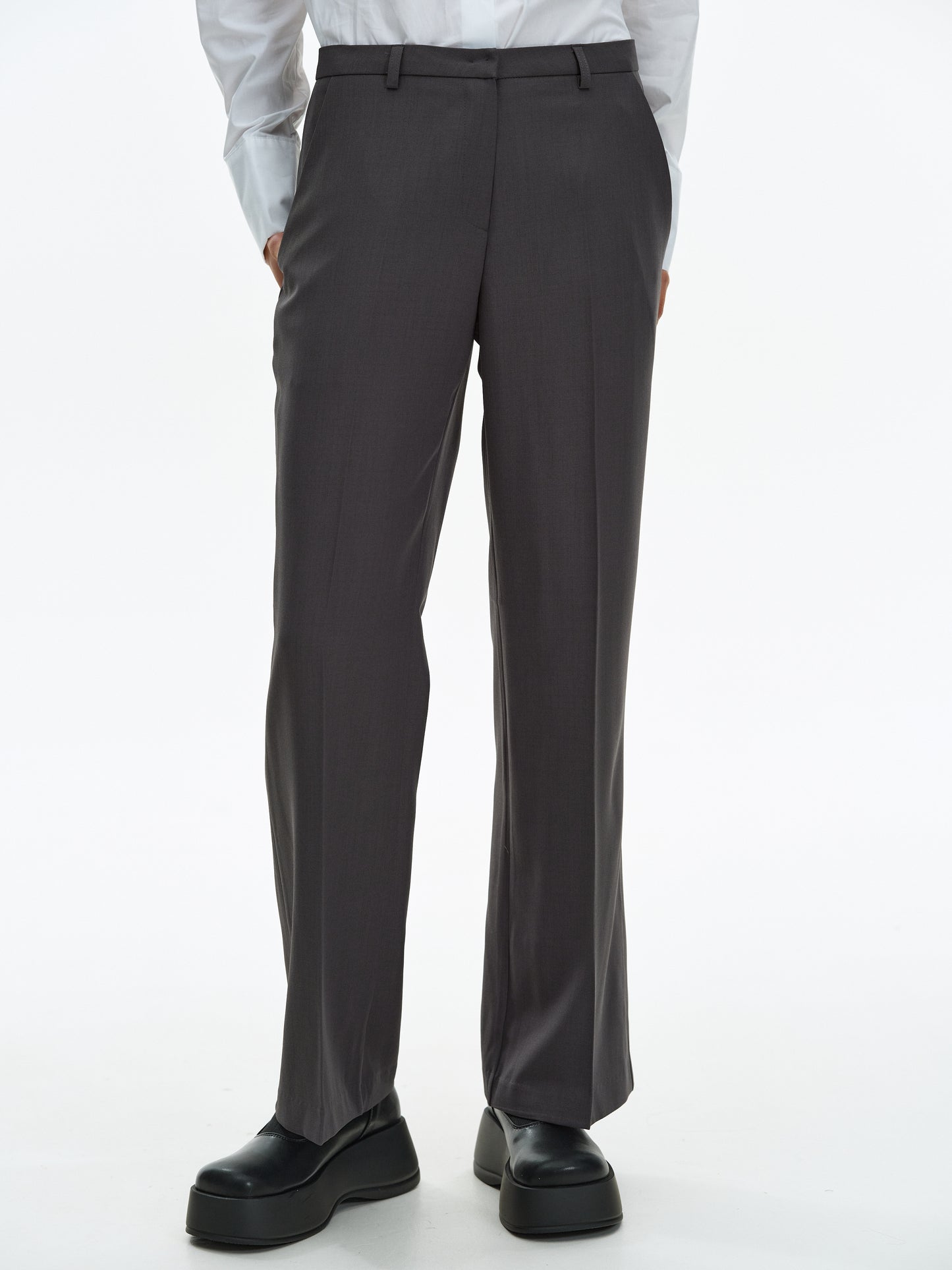 Slim Suit Trousers, Asphalt