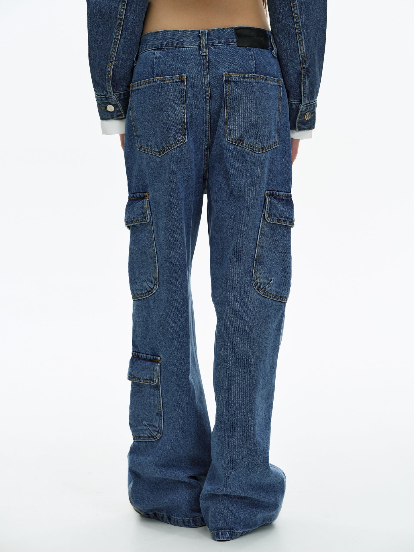 Workwear Cargo Jeans, Indigo Blue