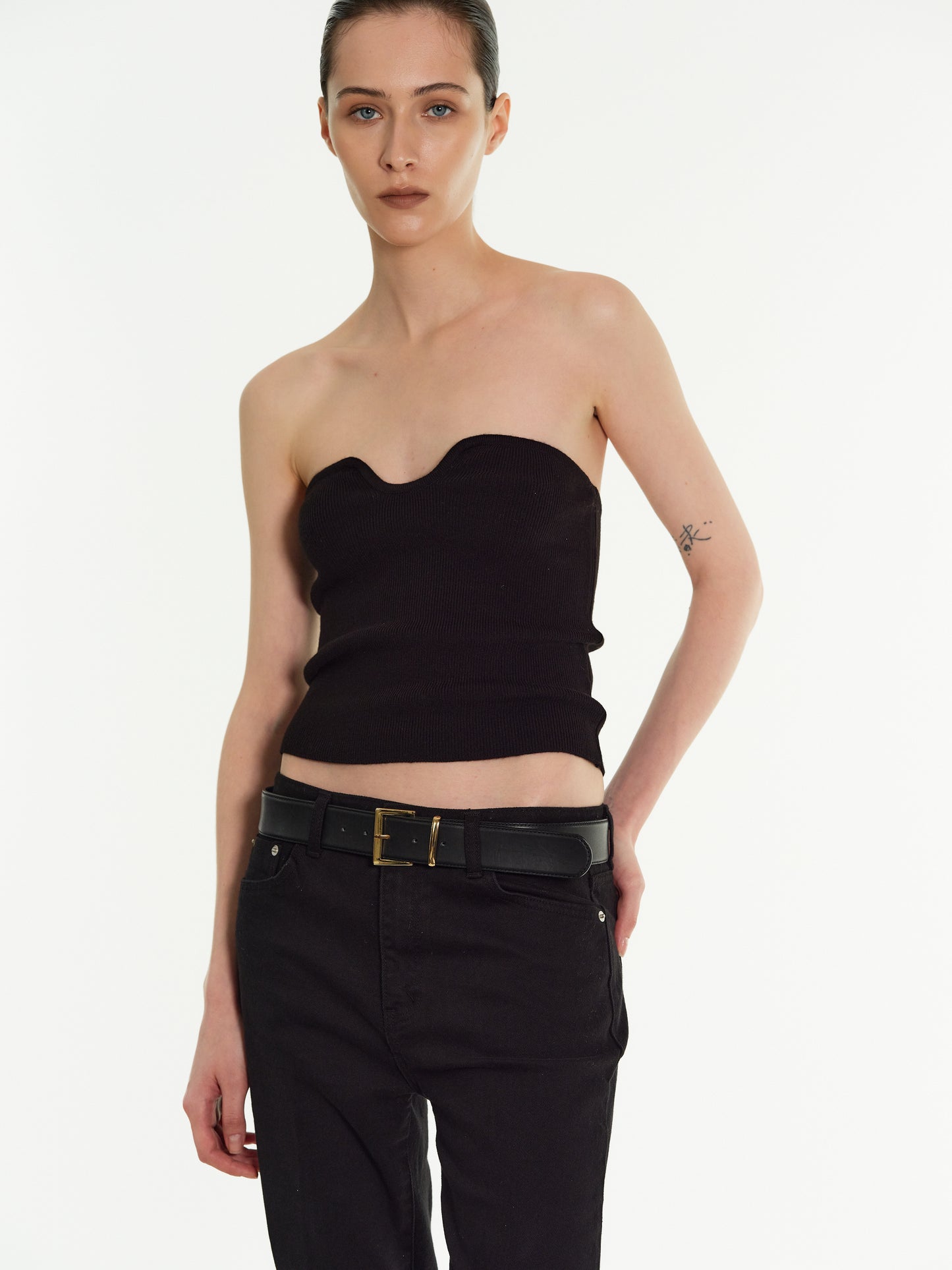 Strapless Sweetheart Knit, Black