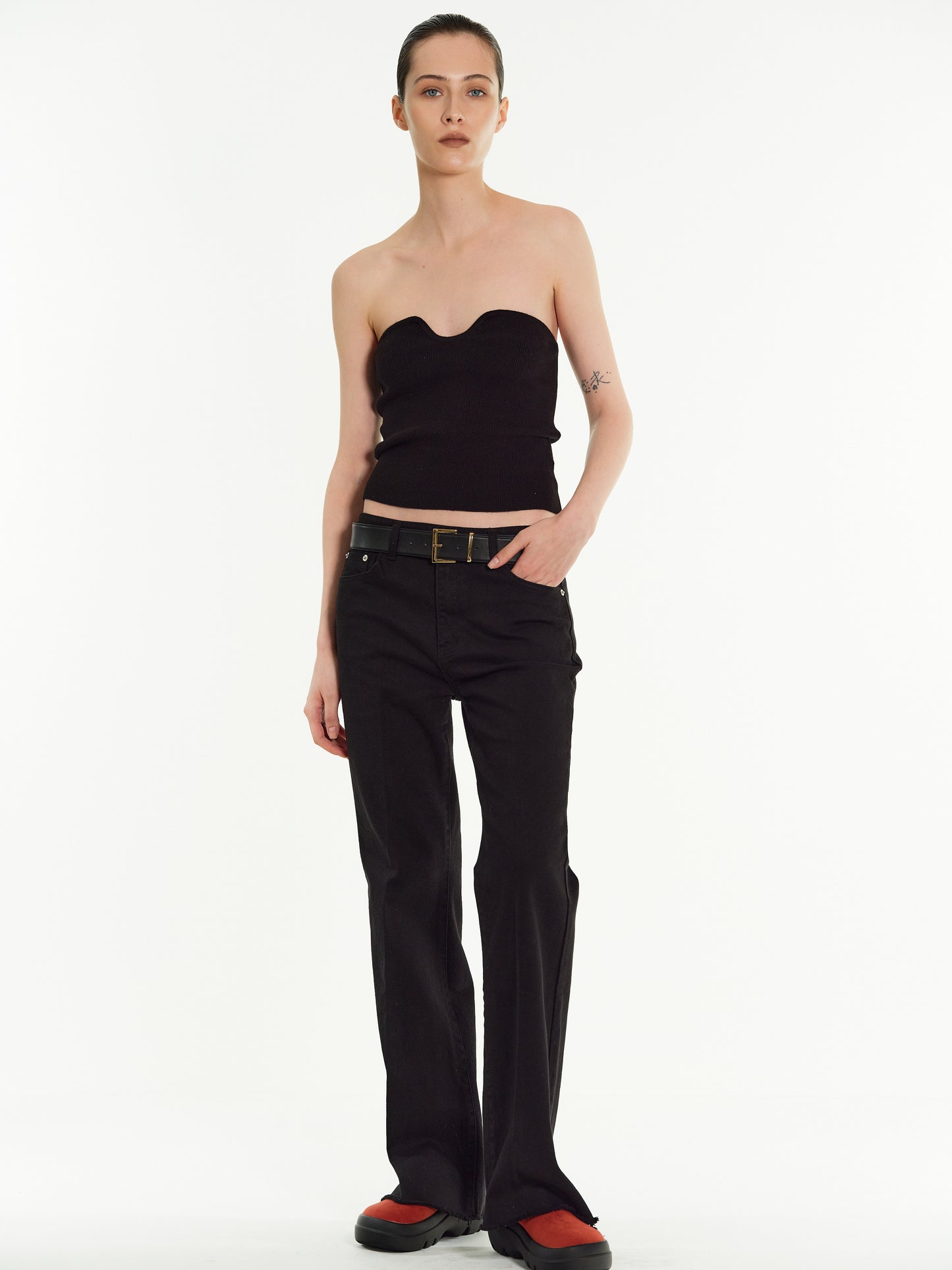 Strapless Sweetheart Knit, Black