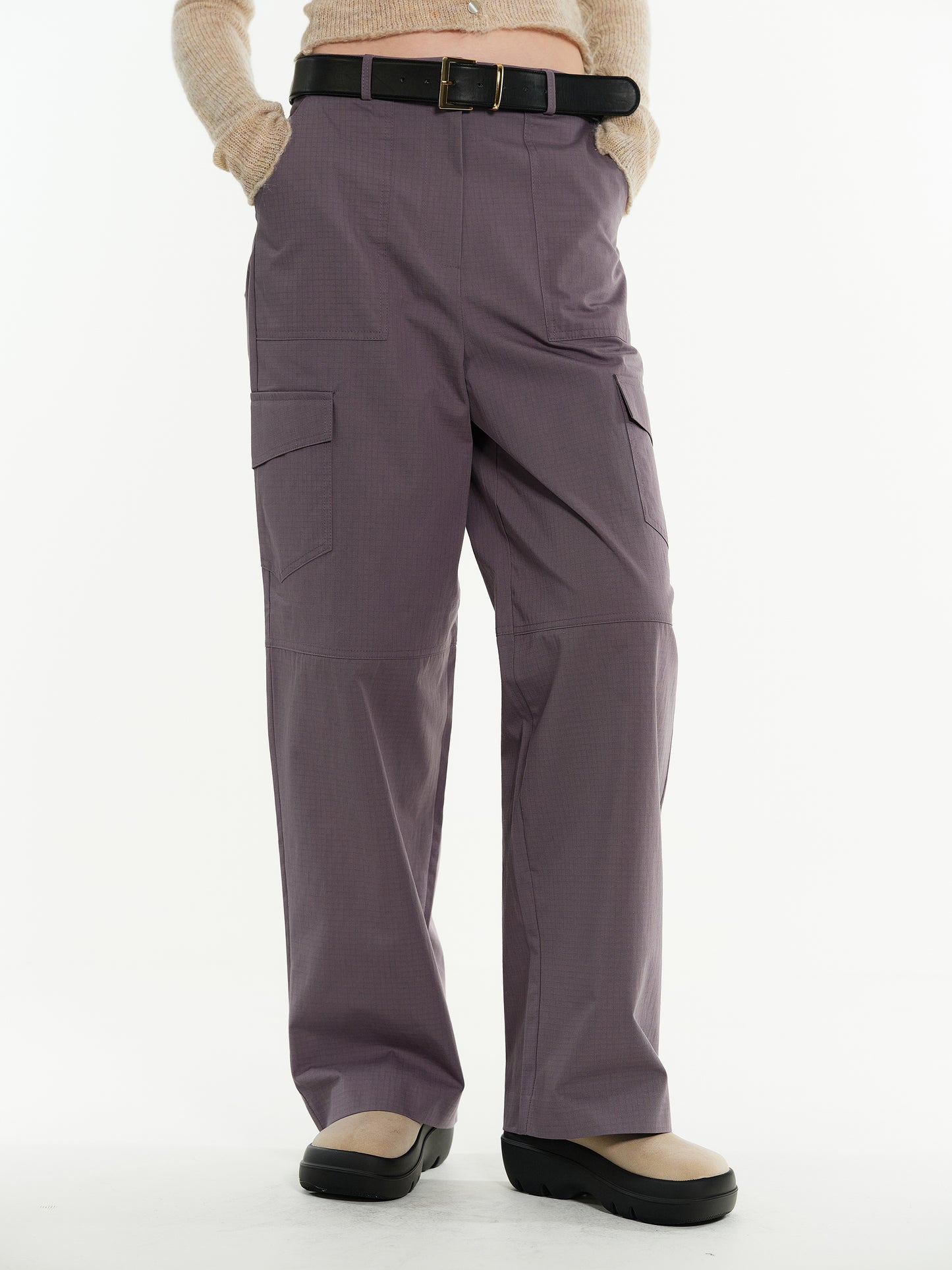 Paneled Cargo Pants, Lavender