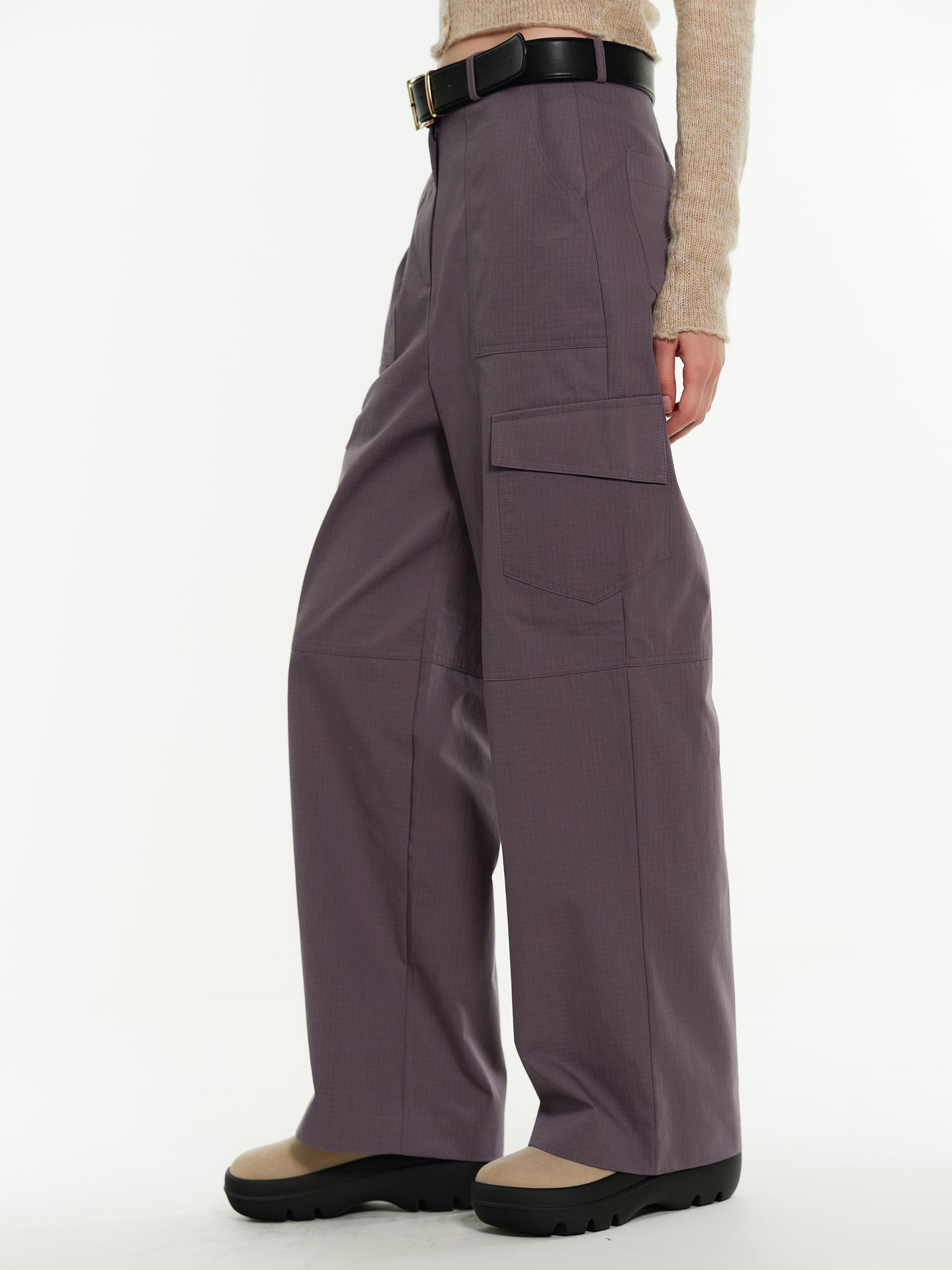 Paneled Cargo Pants, Lavender