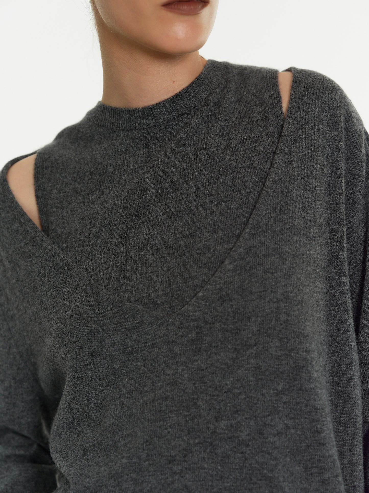Two-Piece Merino Wool Sweater, Charcoal