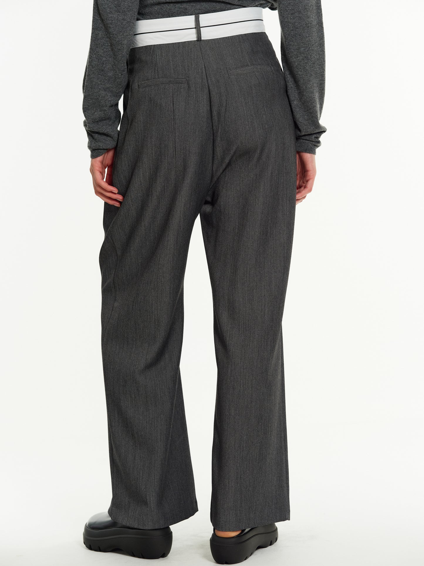 Criss Cross Reverse Trouser, Charcoal