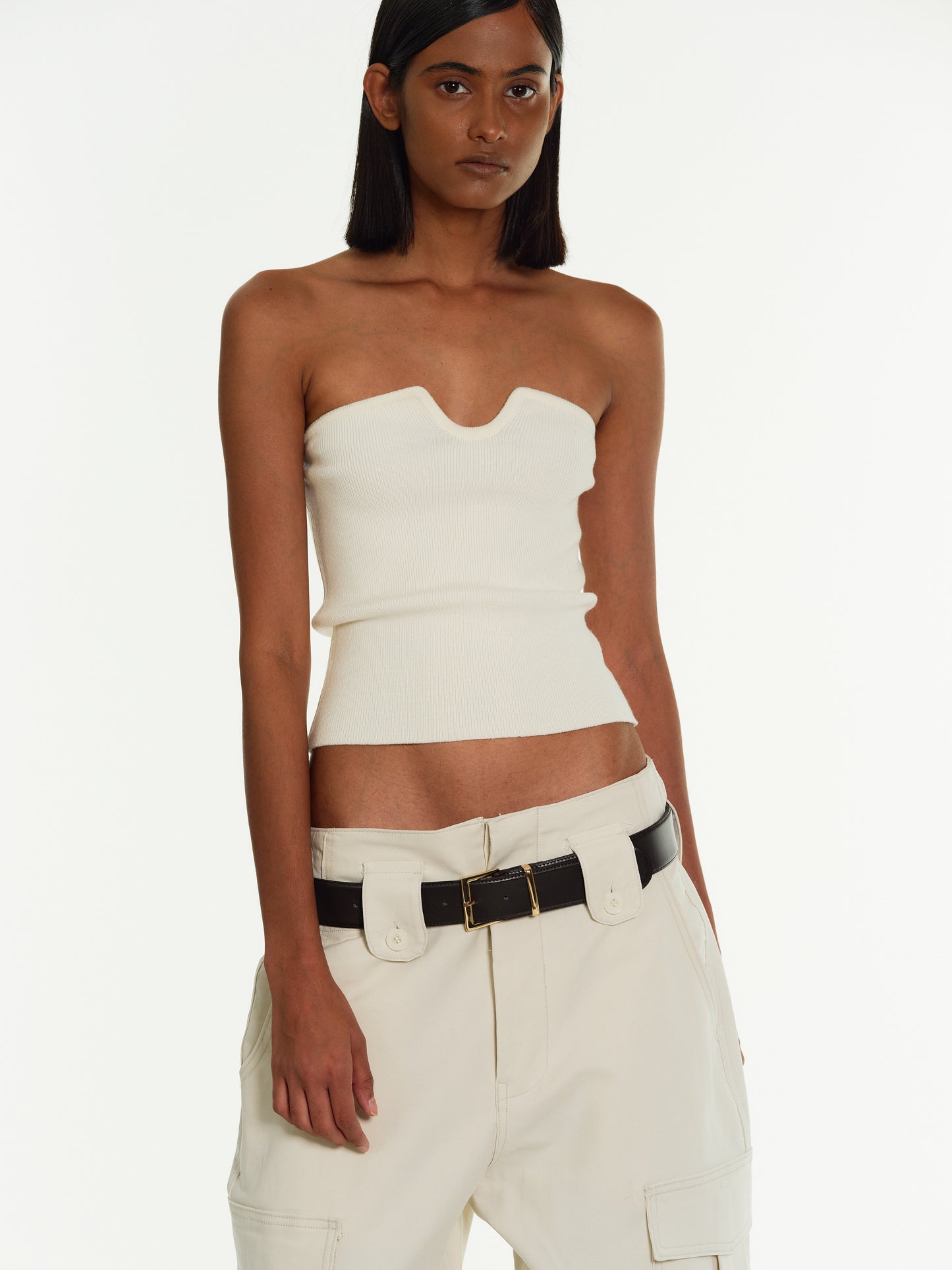 Strapless Sweetheart Knit, Ivory