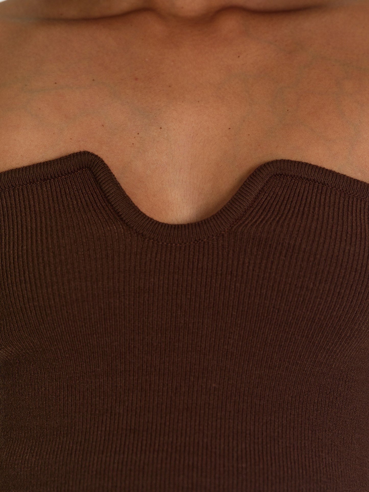 Strapless Sweetheart Knit, Walnut
