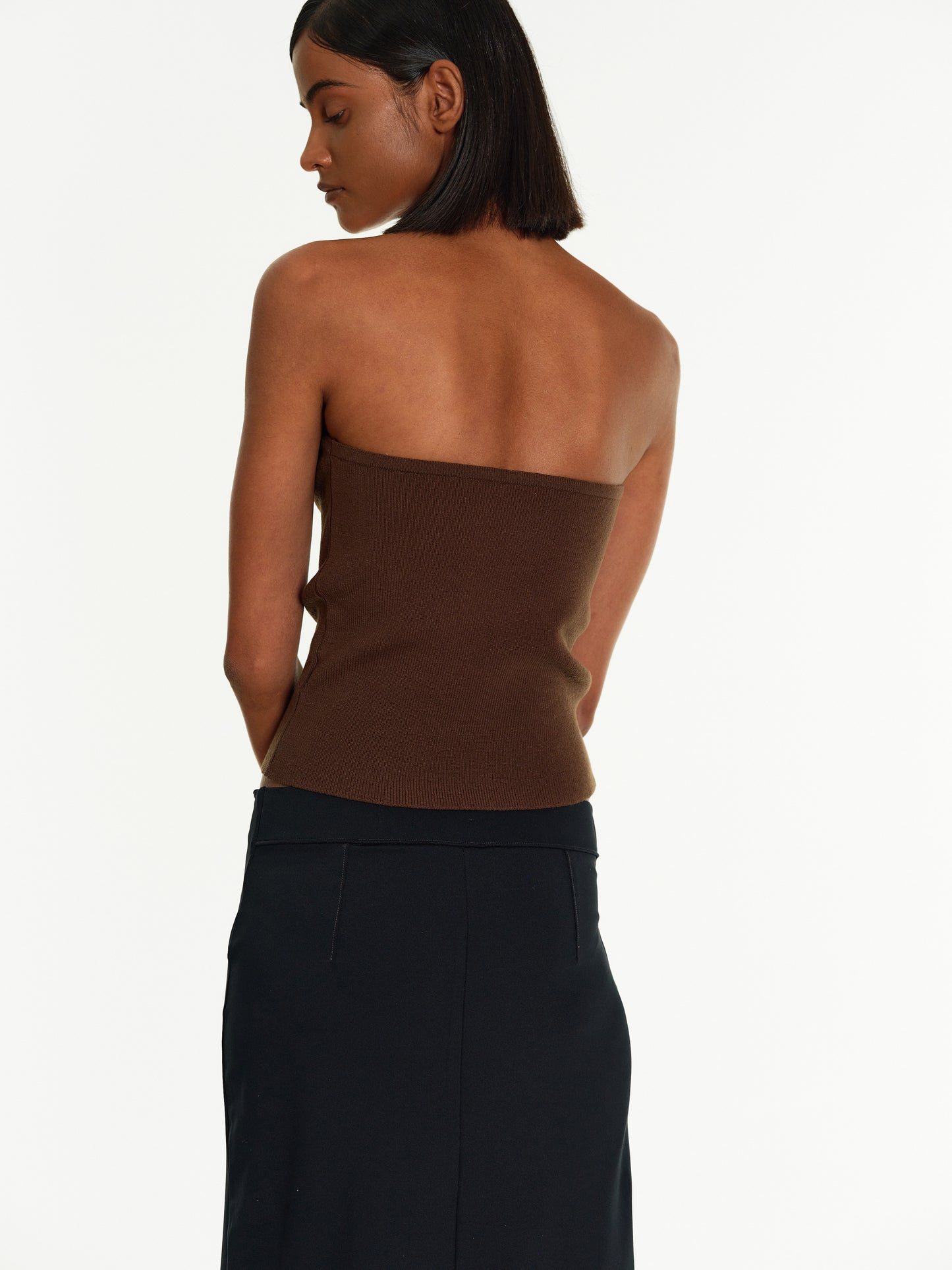 Strapless Sweetheart Knit, Walnut