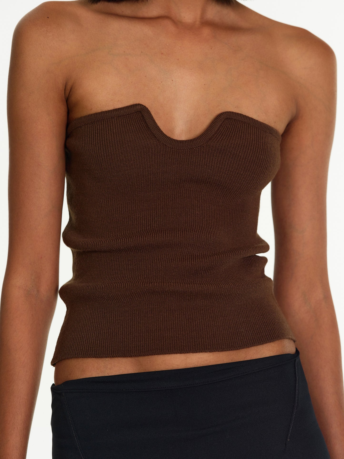 Strapless Sweetheart Knit, Walnut