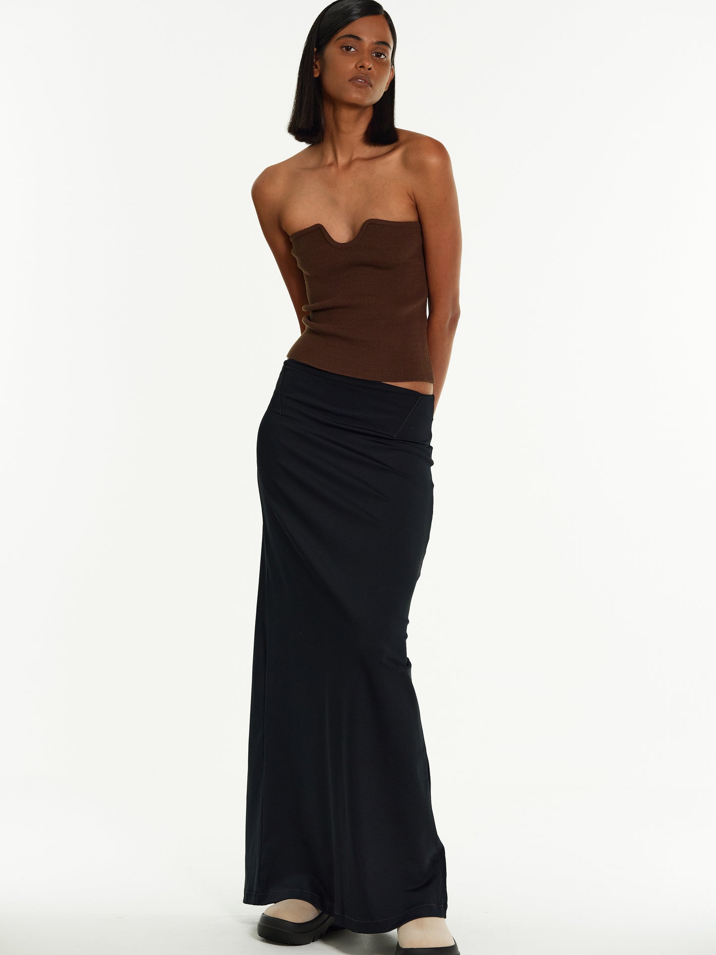 Strapless Sweetheart Knit, Walnut