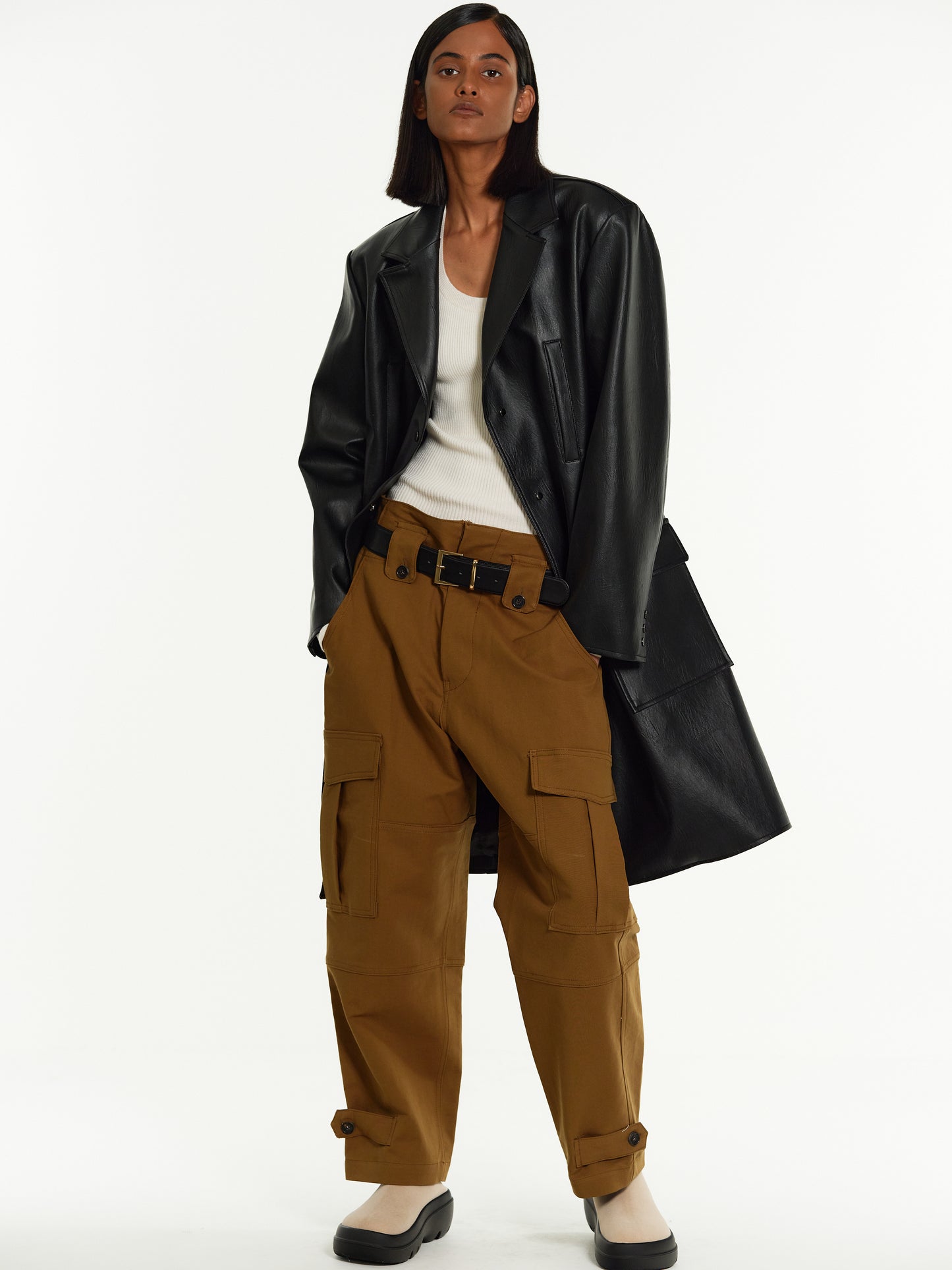 Long Leather Jacket, Black