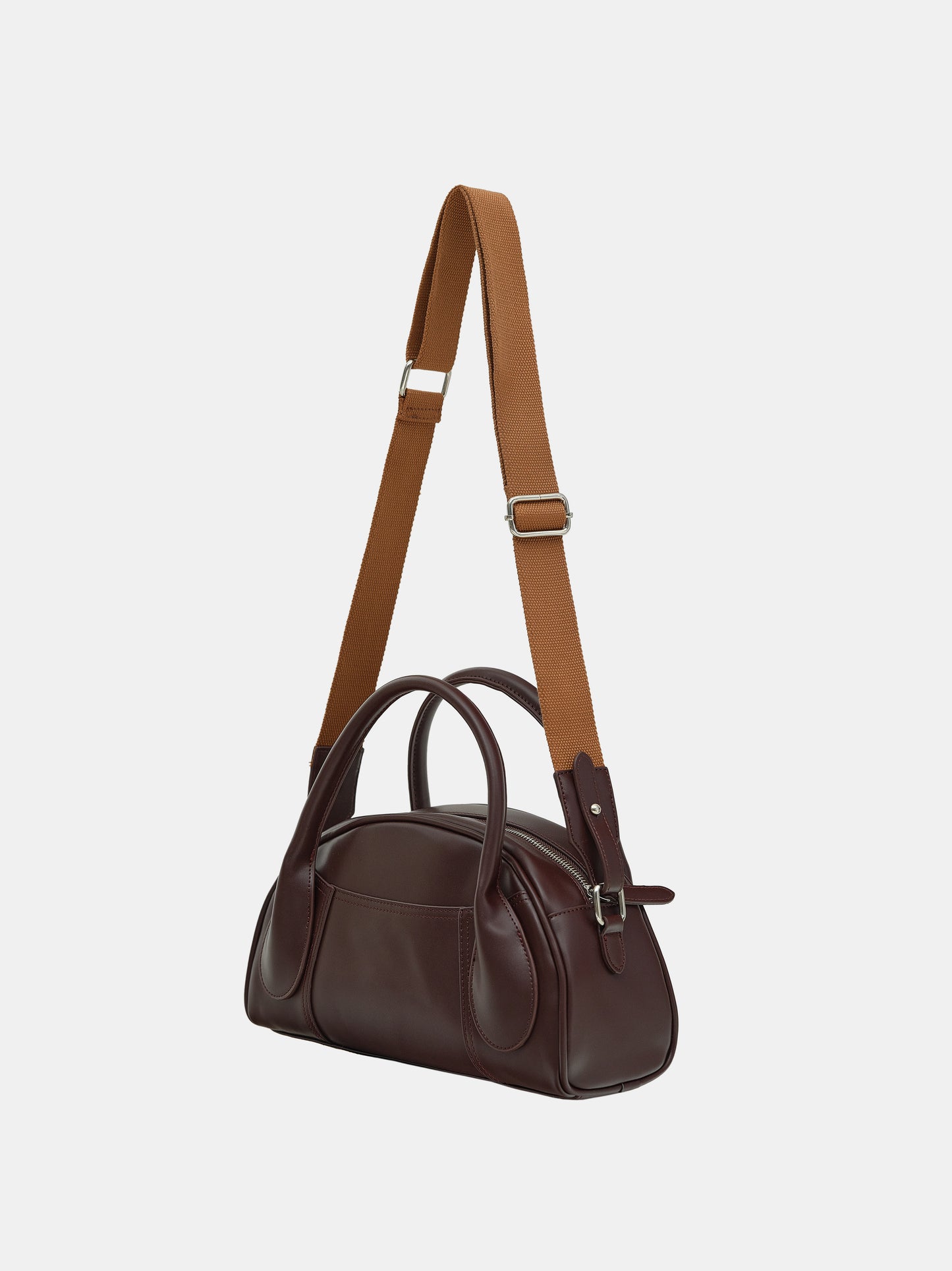 Leather Bowling Bag, Seal Brown