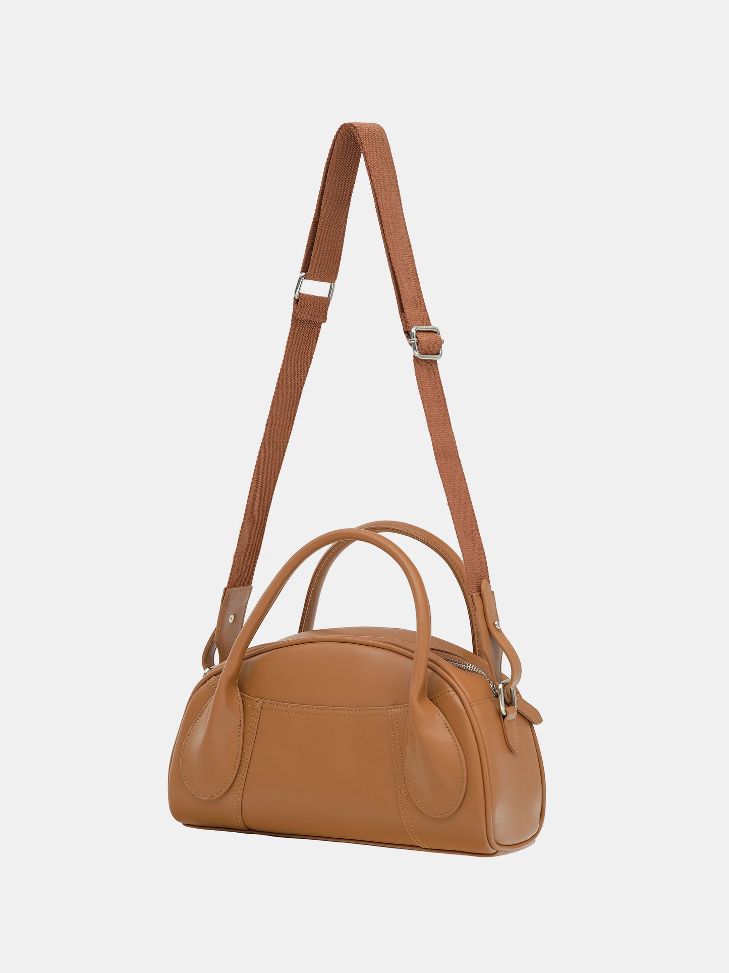 Leather Bowling Bag, Caramel