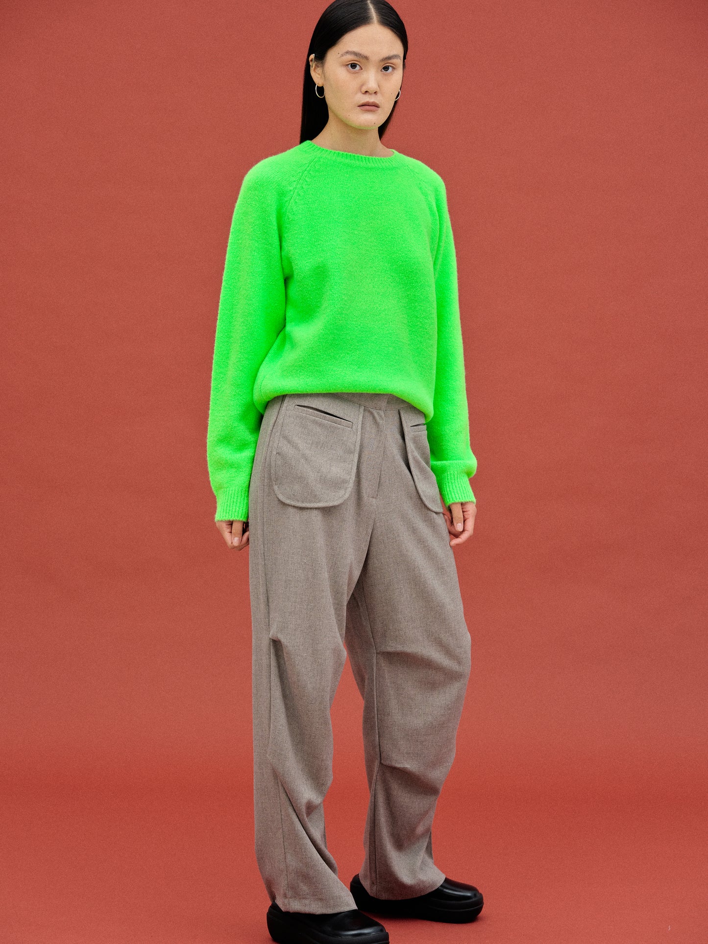 Inside-Out Pocket Trousers, Grey Melange