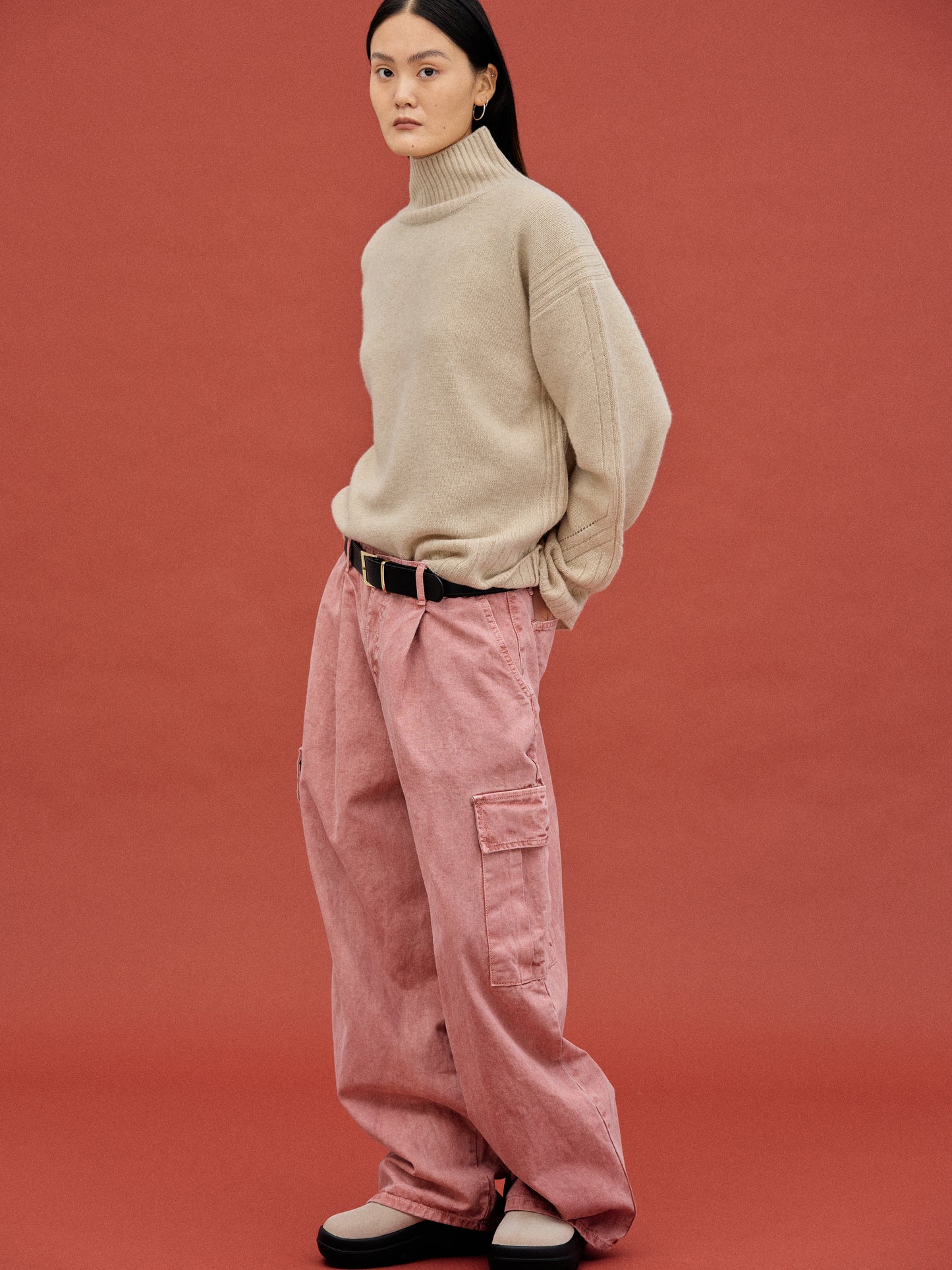Cashmere Turtleneck Sweater, Sand