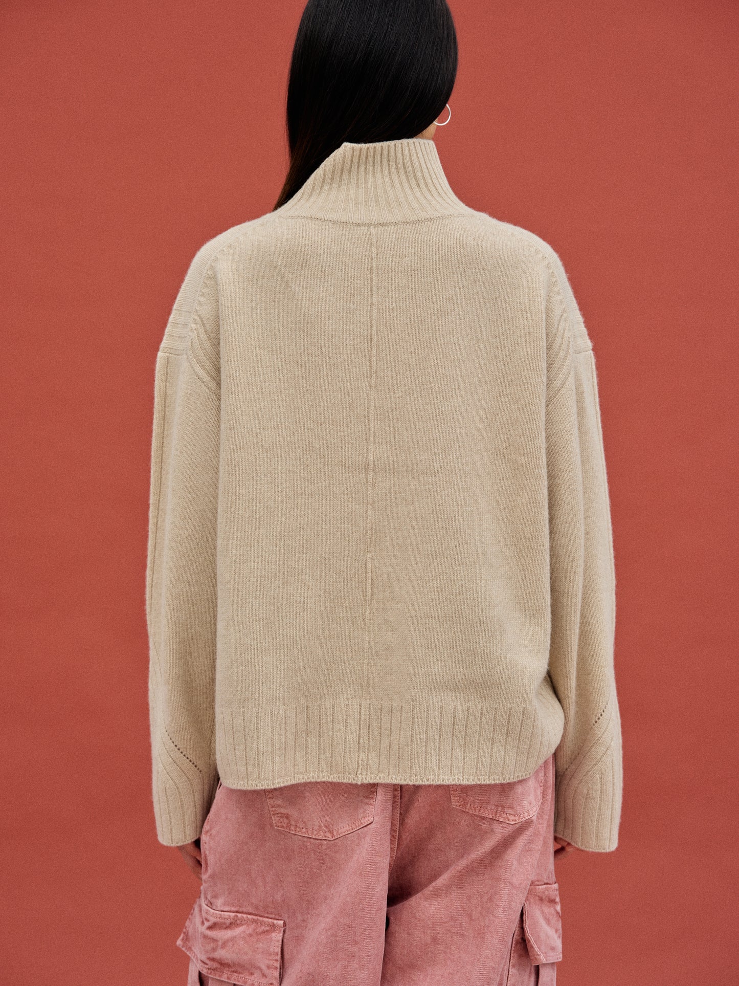 Cashmere Turtleneck Sweater, Sand