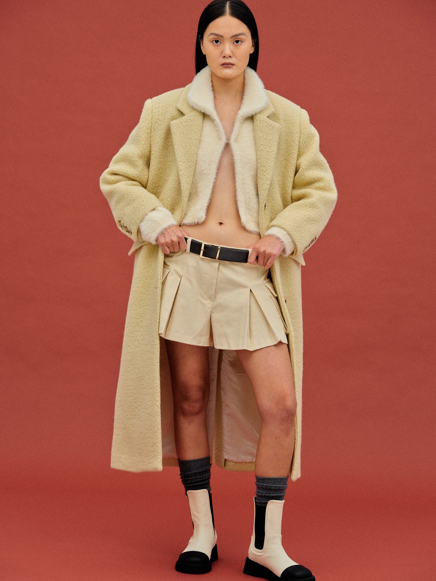 Corduroy Cargo Shorts, Beige